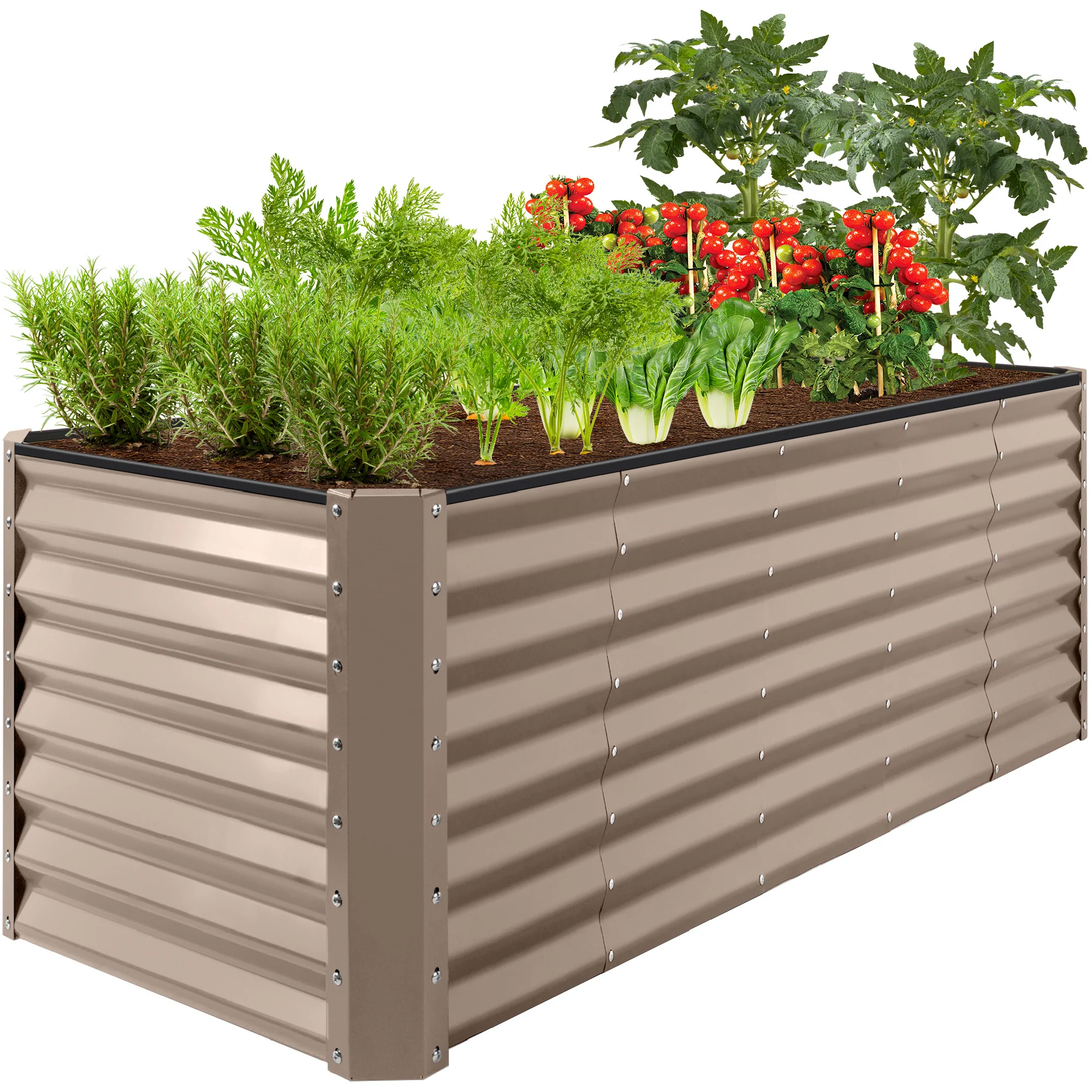 Outdoor Metal Raised Garden Bed for Vegetables, Flowers, Herbs - 8x2x2ft - Image 9