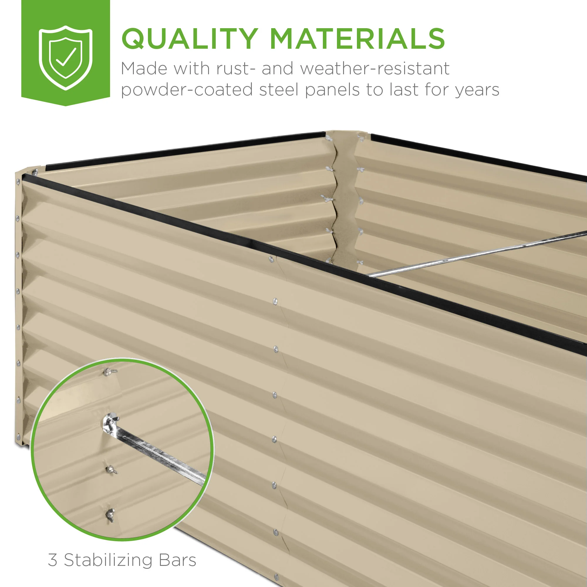 Outdoor Metal Raised Garden Bed for Vegetables, Flowers, Herbs - 8x4x2ft - Image 102