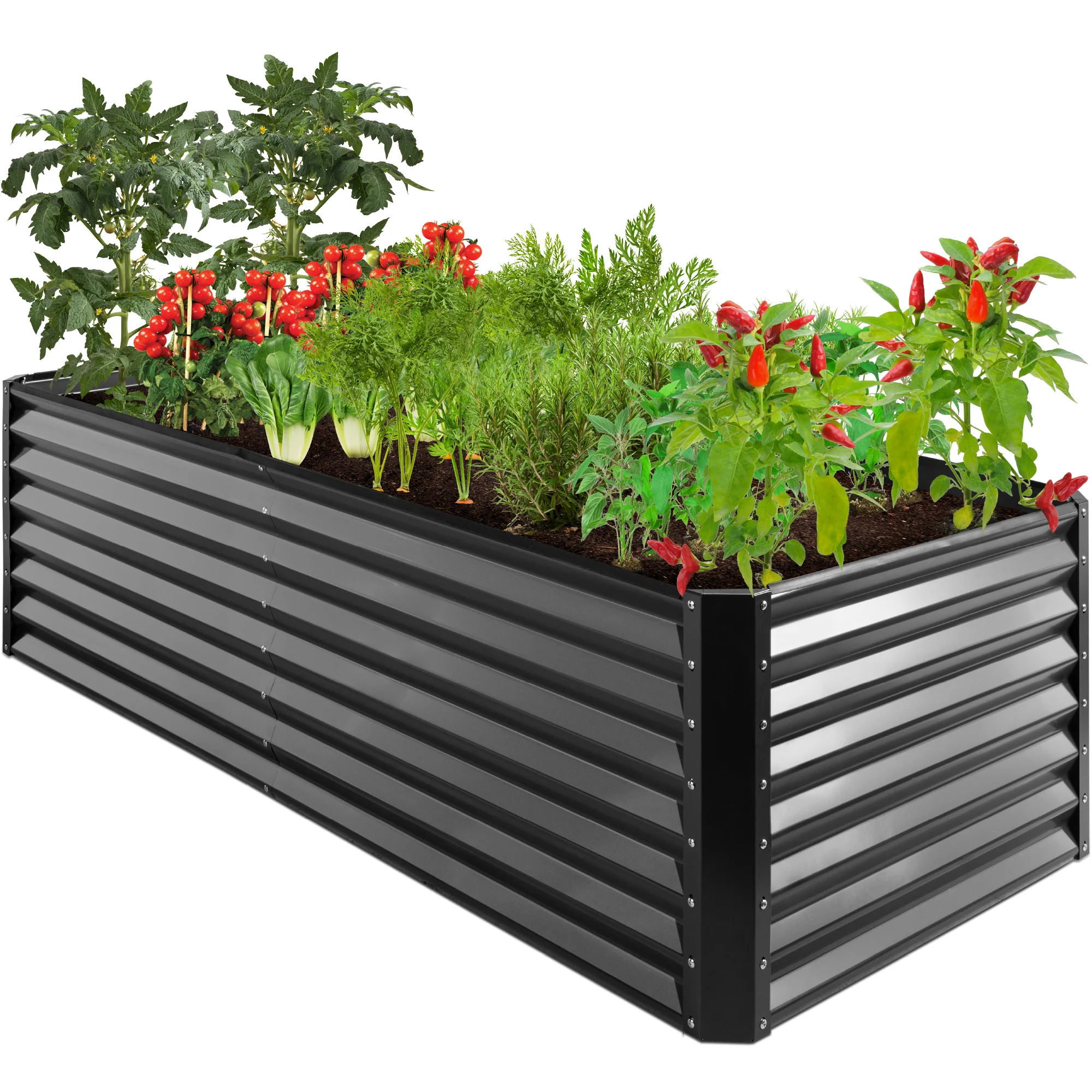 Outdoor Metal Raised Garden Bed for Vegetables, Flowers, Herbs - 8x4x2ft - Image 105