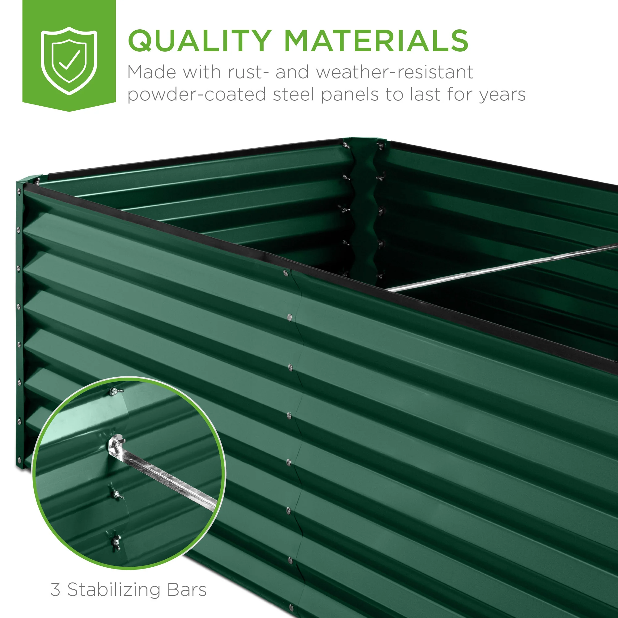 Outdoor Metal Raised Garden Bed for Vegetables, Flowers, Herbs - 8x4x2ft - Image 14