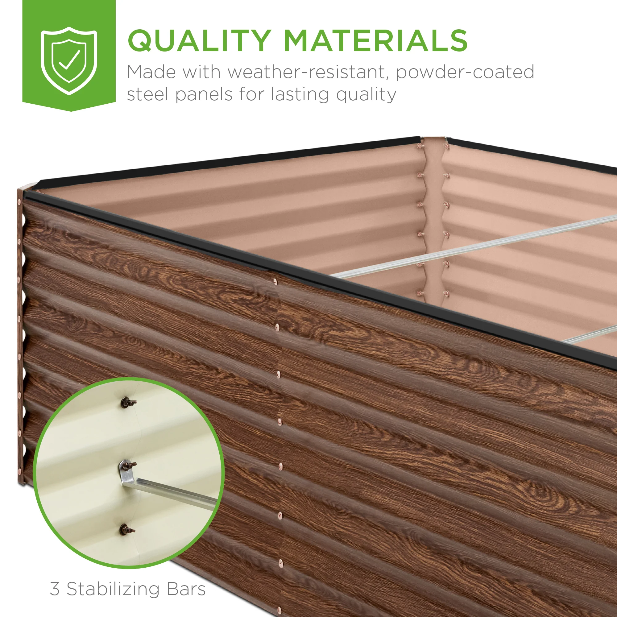 Outdoor Metal Raised Garden Bed for Vegetables, Flowers, Herbs - 8x4x2ft - Image 23