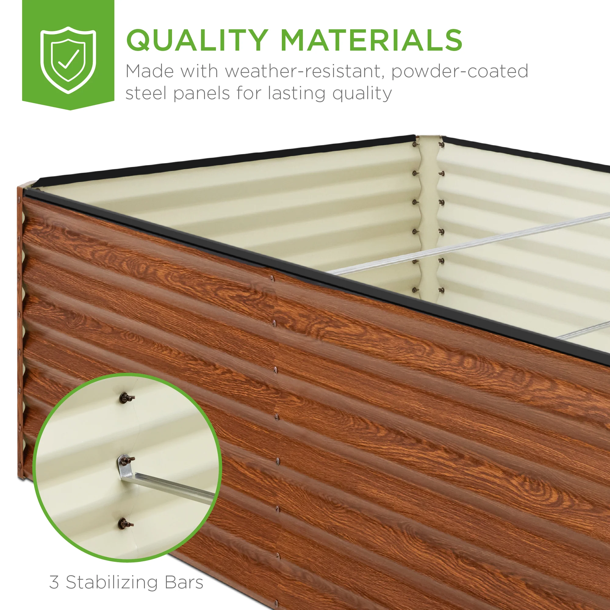 Outdoor Metal Raised Garden Bed for Vegetables, Flowers, Herbs - 8x4x2ft - Image 30