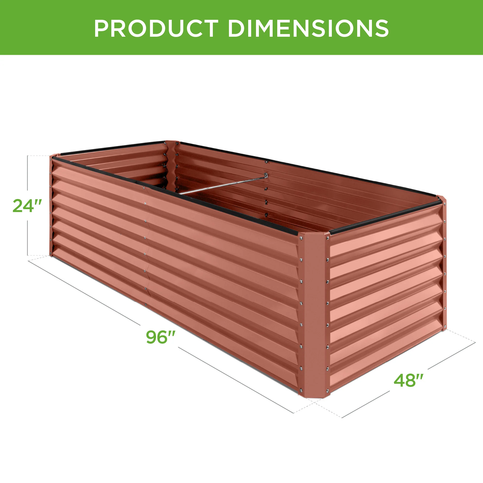 Outdoor Metal Raised Garden Bed for Vegetables, Flowers, Herbs - 8x4x2ft - Image 40