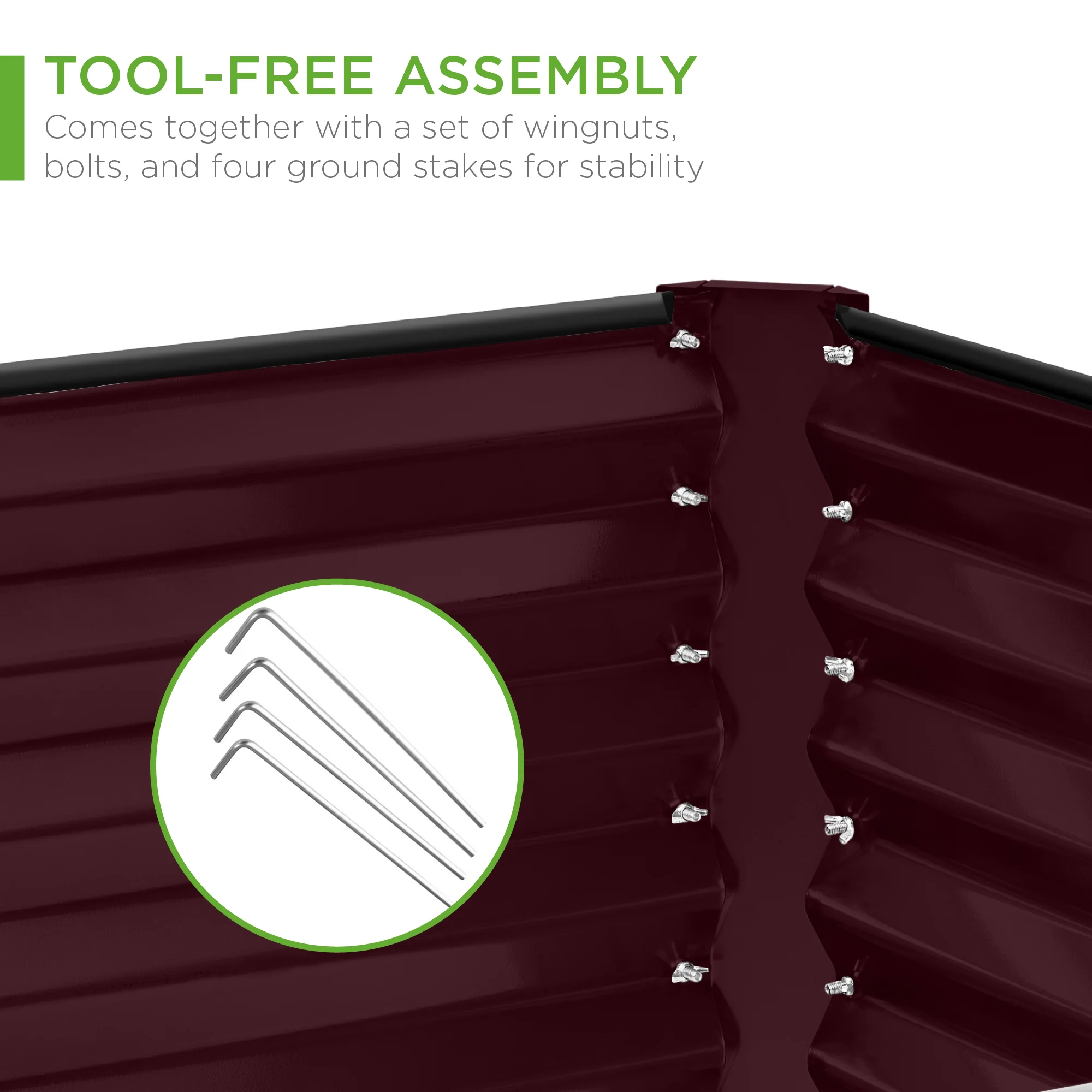 Outdoor Metal Raised Garden Bed for Vegetables, Flowers, Herbs - 8x4x2ft - Image 54