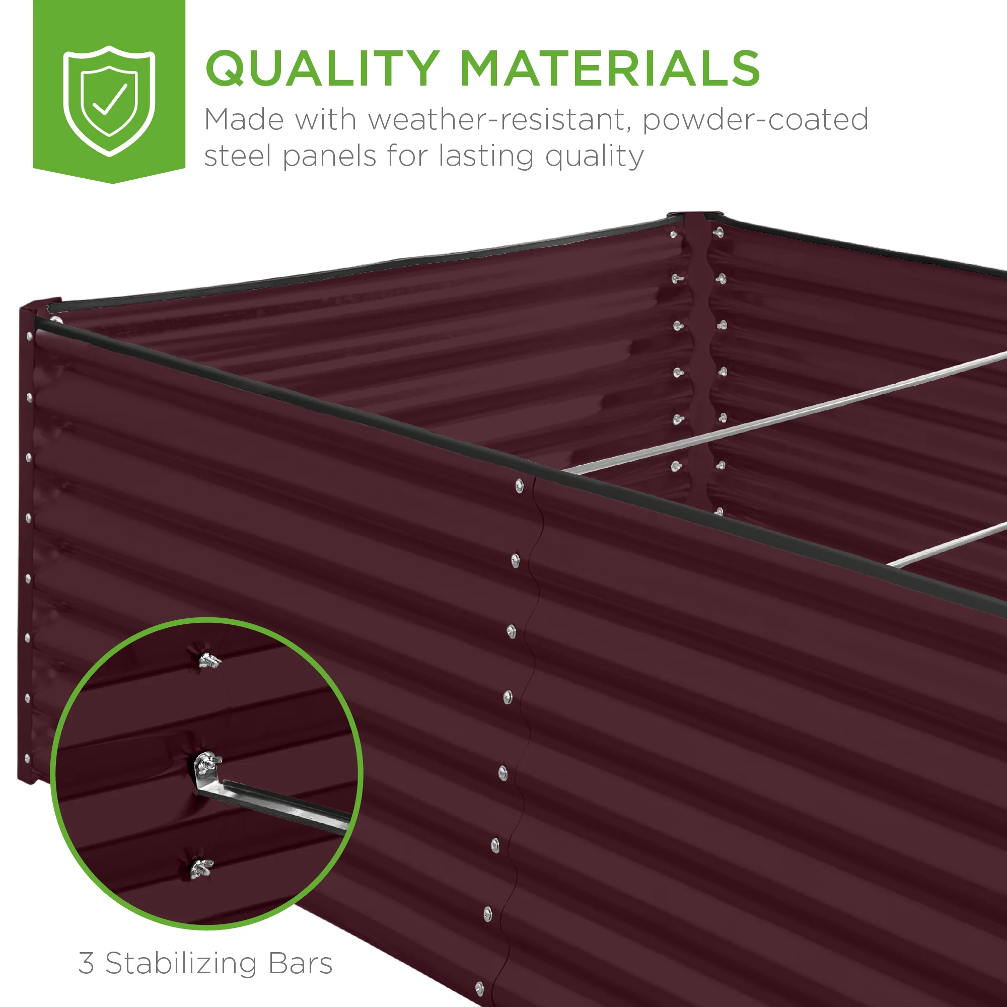 Outdoor Metal Raised Garden Bed for Vegetables, Flowers, Herbs - 8x4x2ft - Image 55