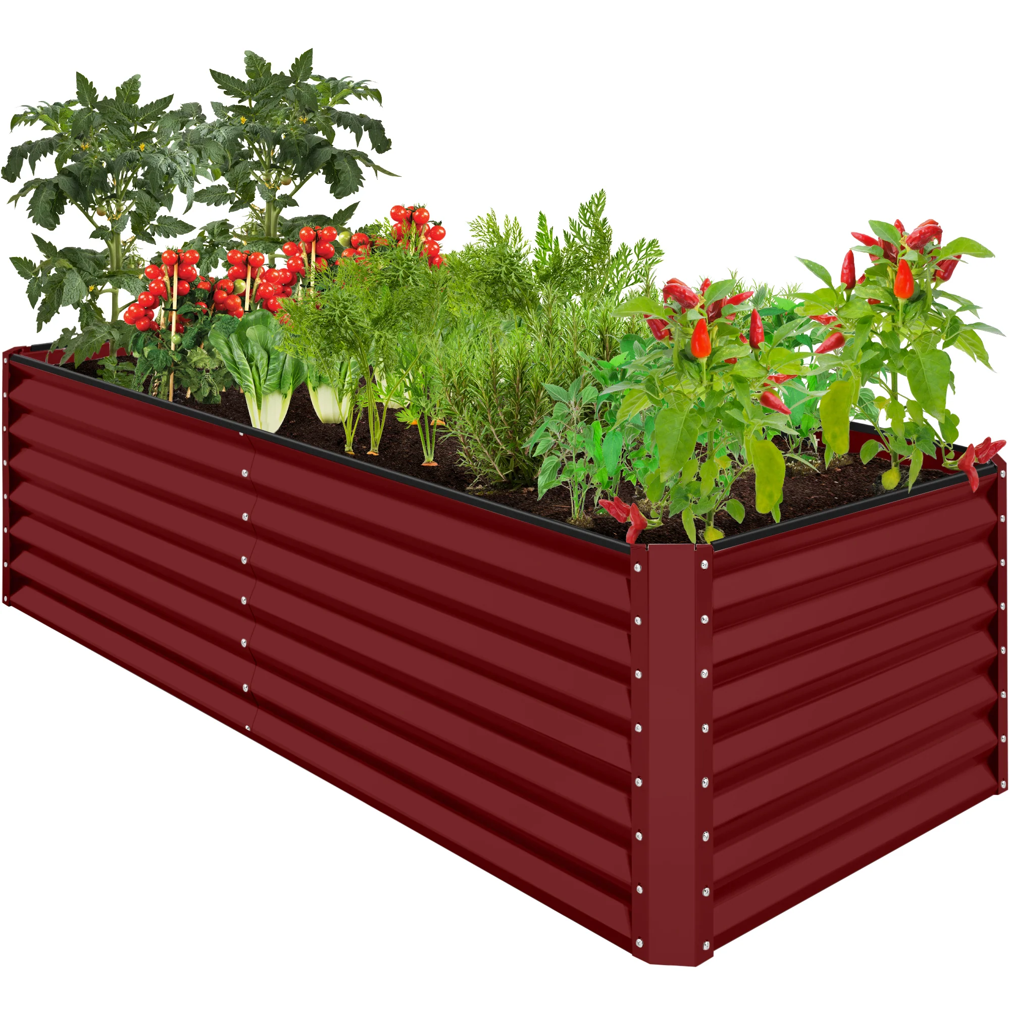 Outdoor Metal Raised Garden Bed for Vegetables, Flowers, Herbs - 8x4x2ft - Image 57