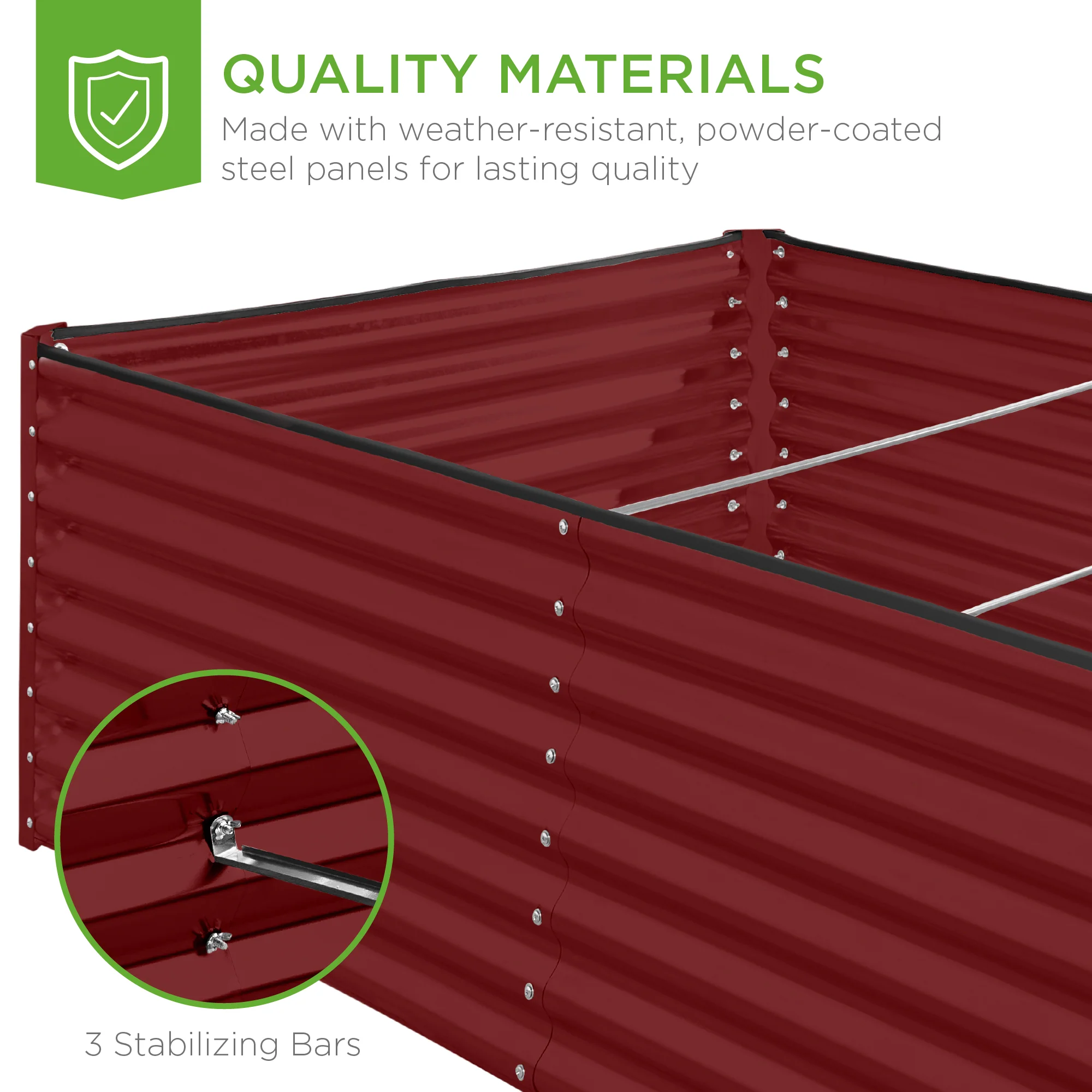 Outdoor Metal Raised Garden Bed for Vegetables, Flowers, Herbs - 8x4x2ft - Image 63