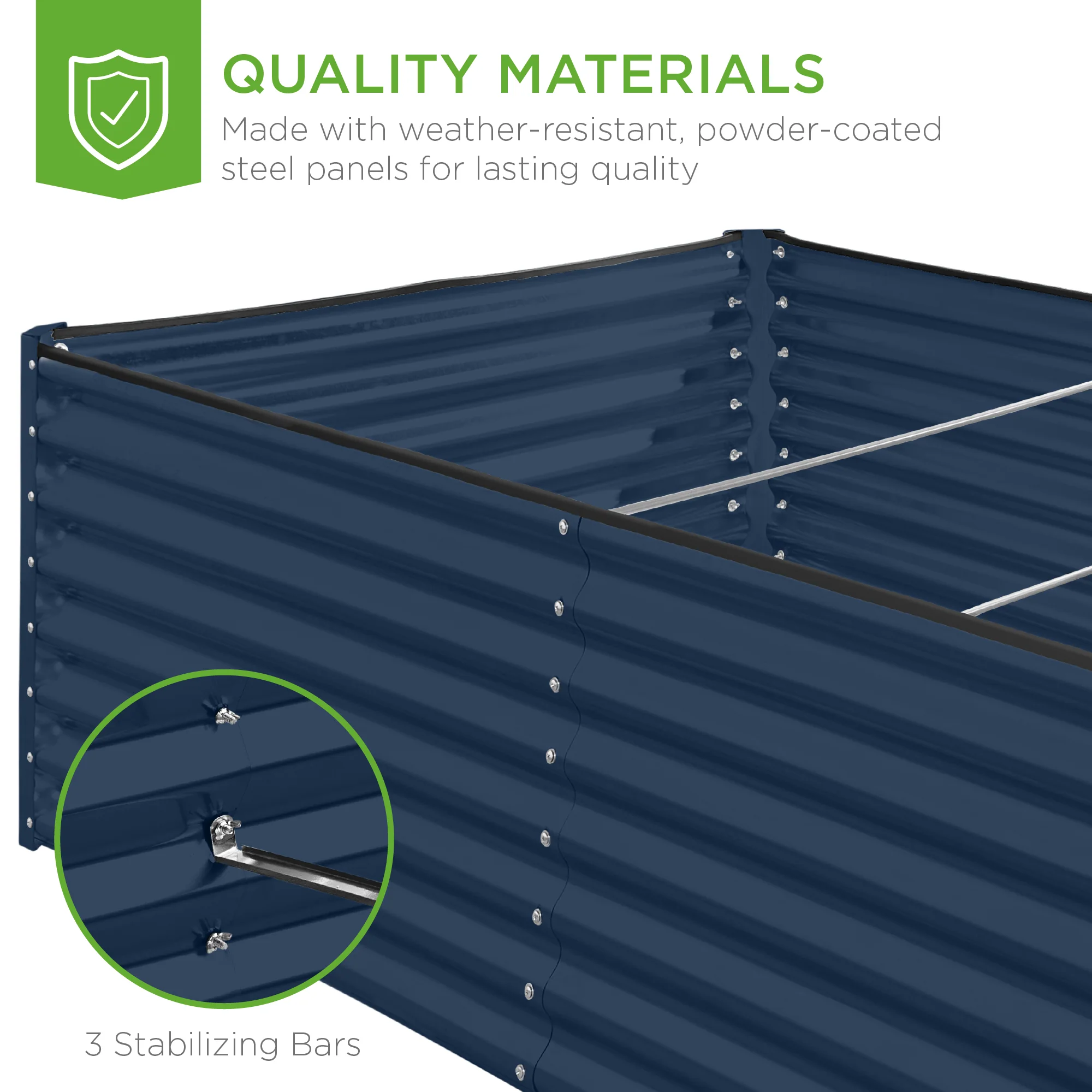 Outdoor Metal Raised Garden Bed for Vegetables, Flowers, Herbs - 8x4x2ft - Image 7