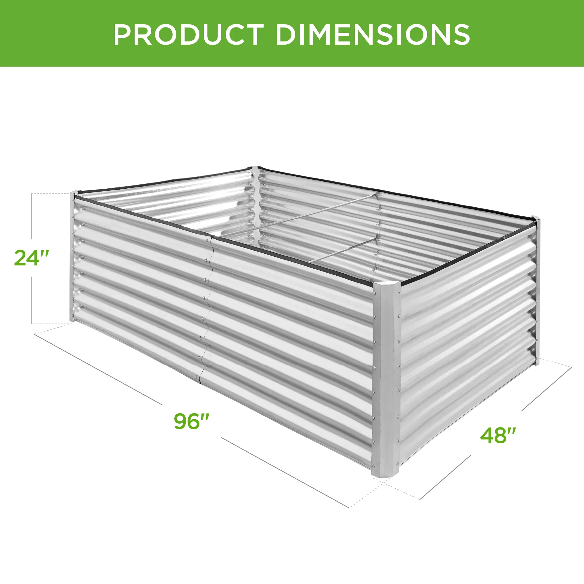 Outdoor Metal Raised Garden Bed for Vegetables, Flowers, Herbs - 8x4x2ft - Image 83