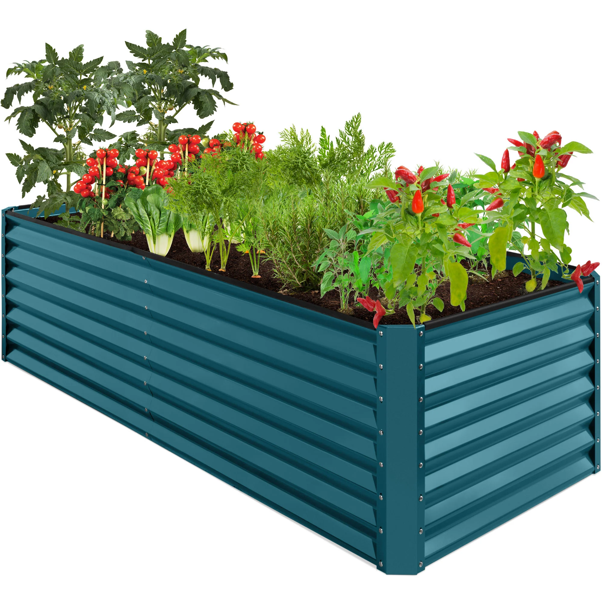 Outdoor Metal Raised Garden Bed for Vegetables, Flowers, Herbs - 8x4x2ft - Image 89