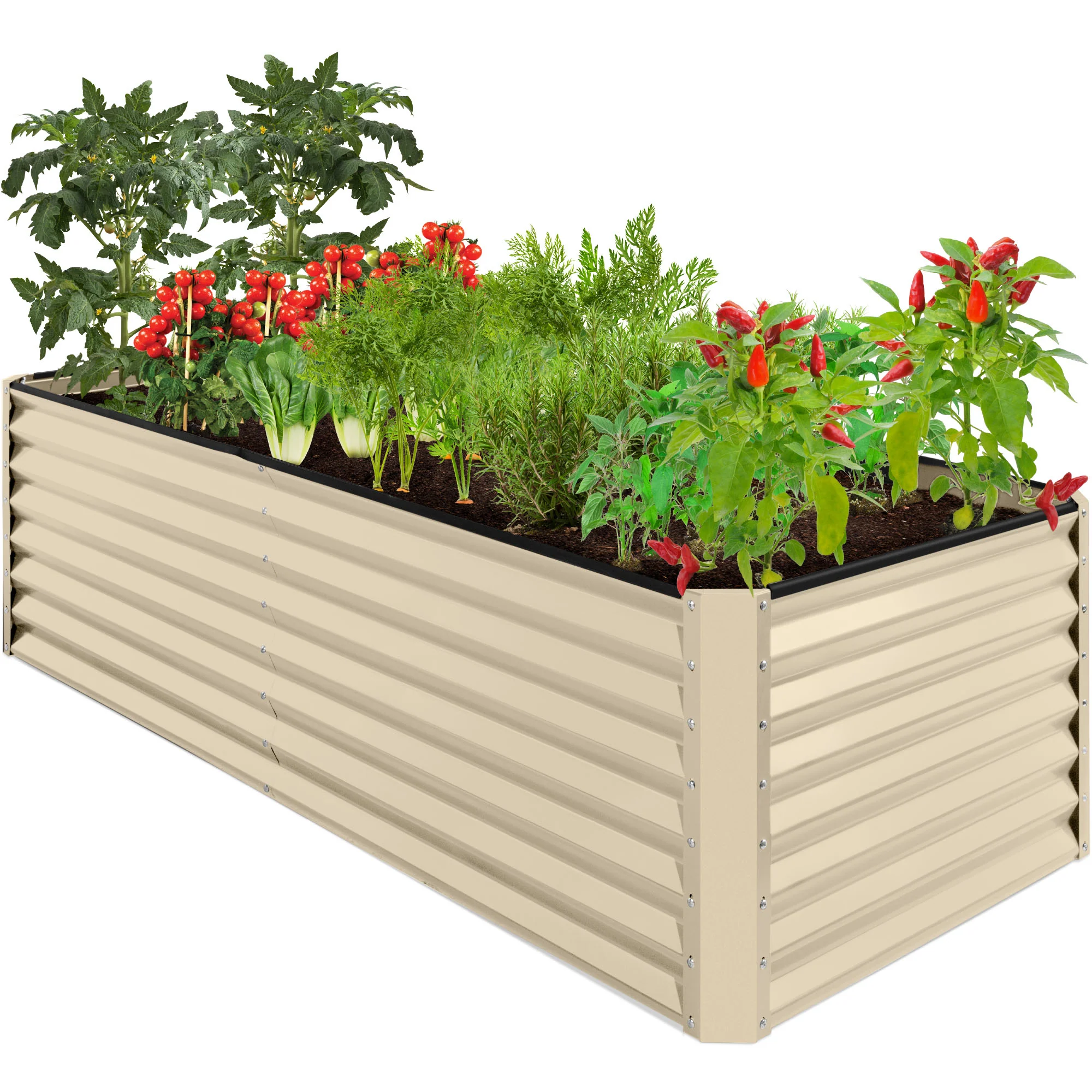 Outdoor Metal Raised Garden Bed for Vegetables, Flowers, Herbs - 8x4x2ft - Image 97