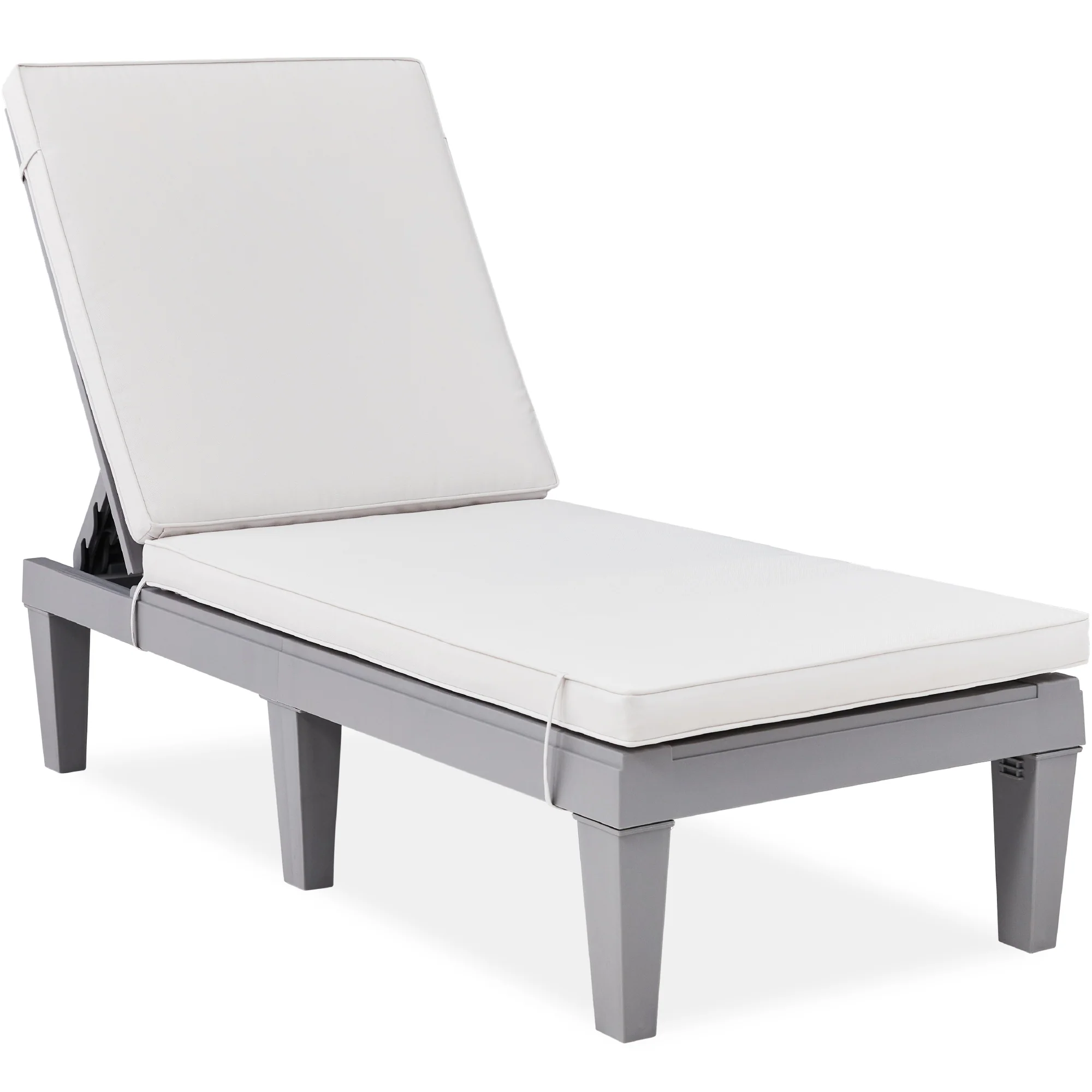 Outdoor Patio Lounge Chair, Resin Chaise Lounger w/ Seat Cushion, 5 Positions - Image 29