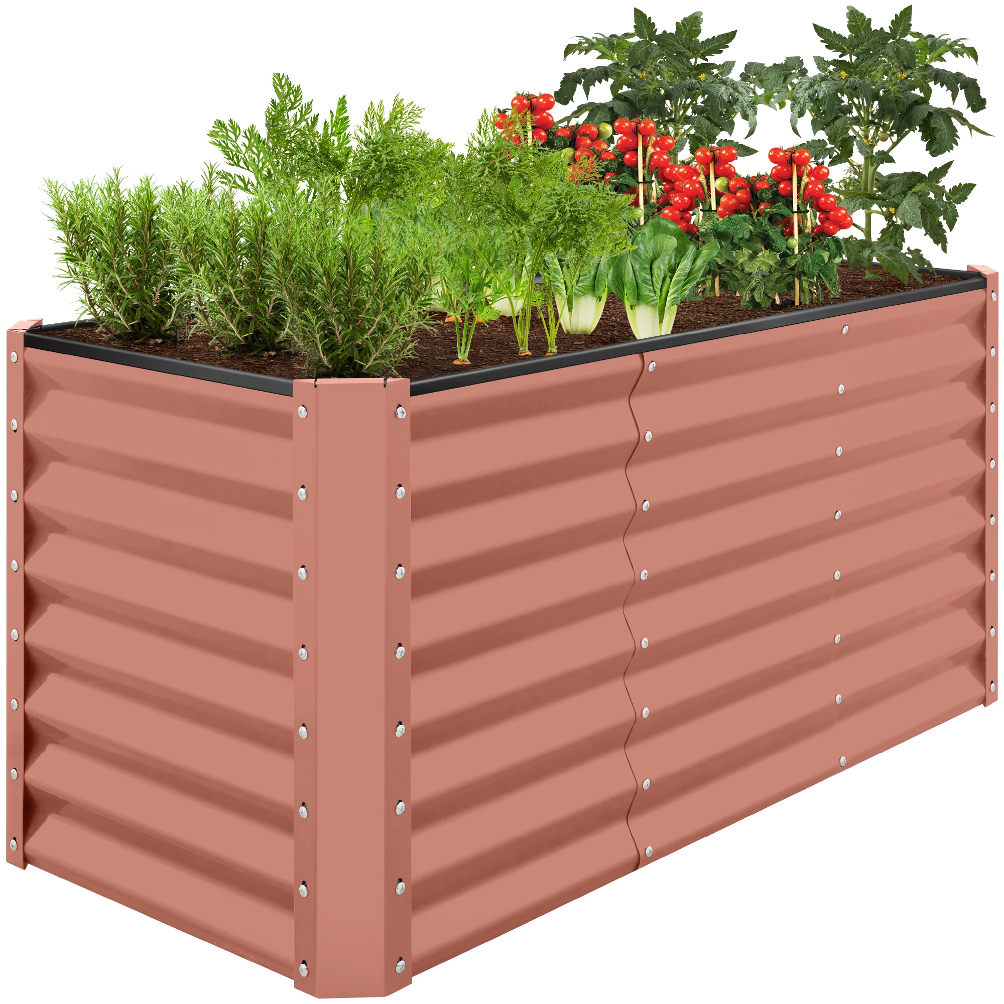 Outdoor Raised Metal Garden Bed for Vegetables, Flowers, Herbs - 4x2x2ft - Image 104