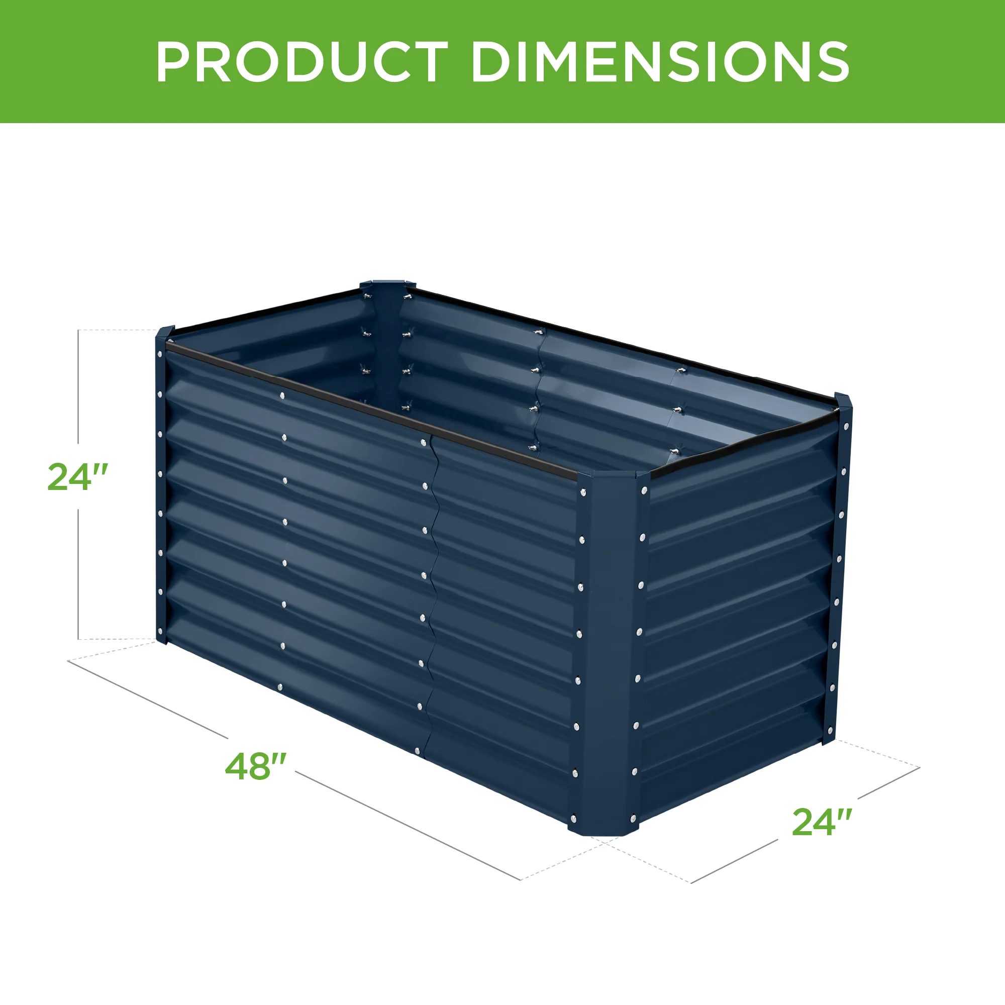 Outdoor Raised Metal Garden Bed for Vegetables, Flowers, Herbs - 4x2x2ft - Image 11