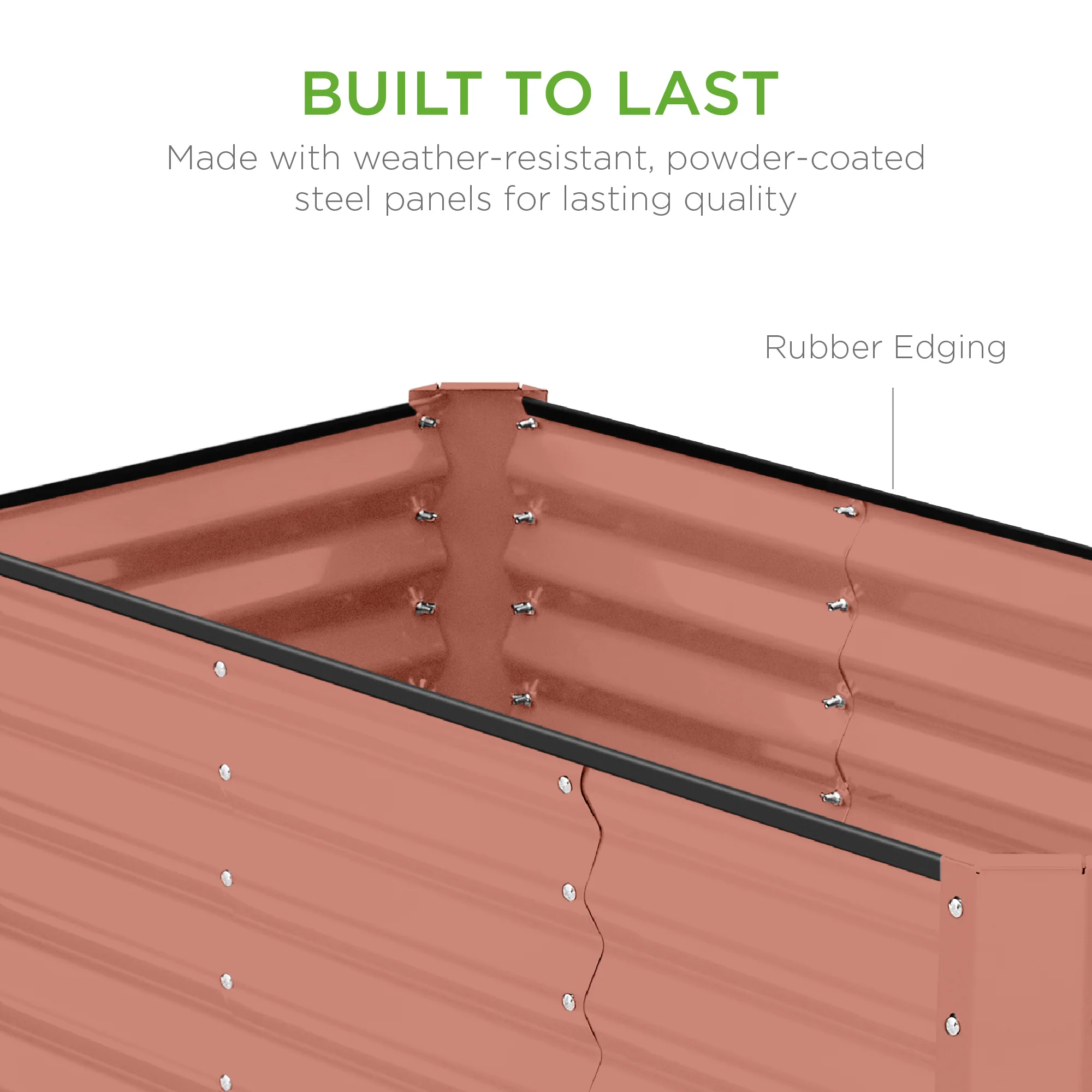 Outdoor Raised Metal Garden Bed for Vegetables, Flowers, Herbs - 4x2x2ft - Image 110