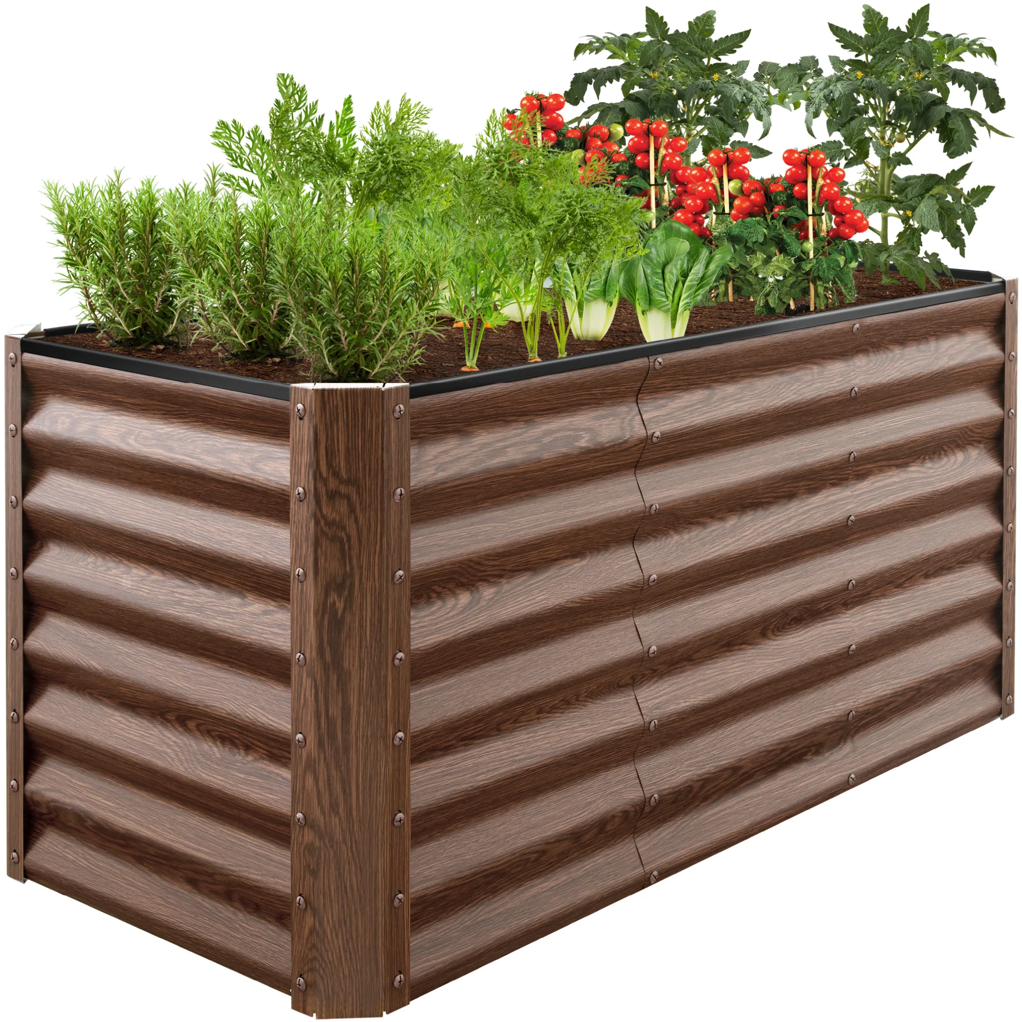 Outdoor Raised Metal Garden Bed for Vegetables, Flowers, Herbs - 4x2x2ft - Image 112