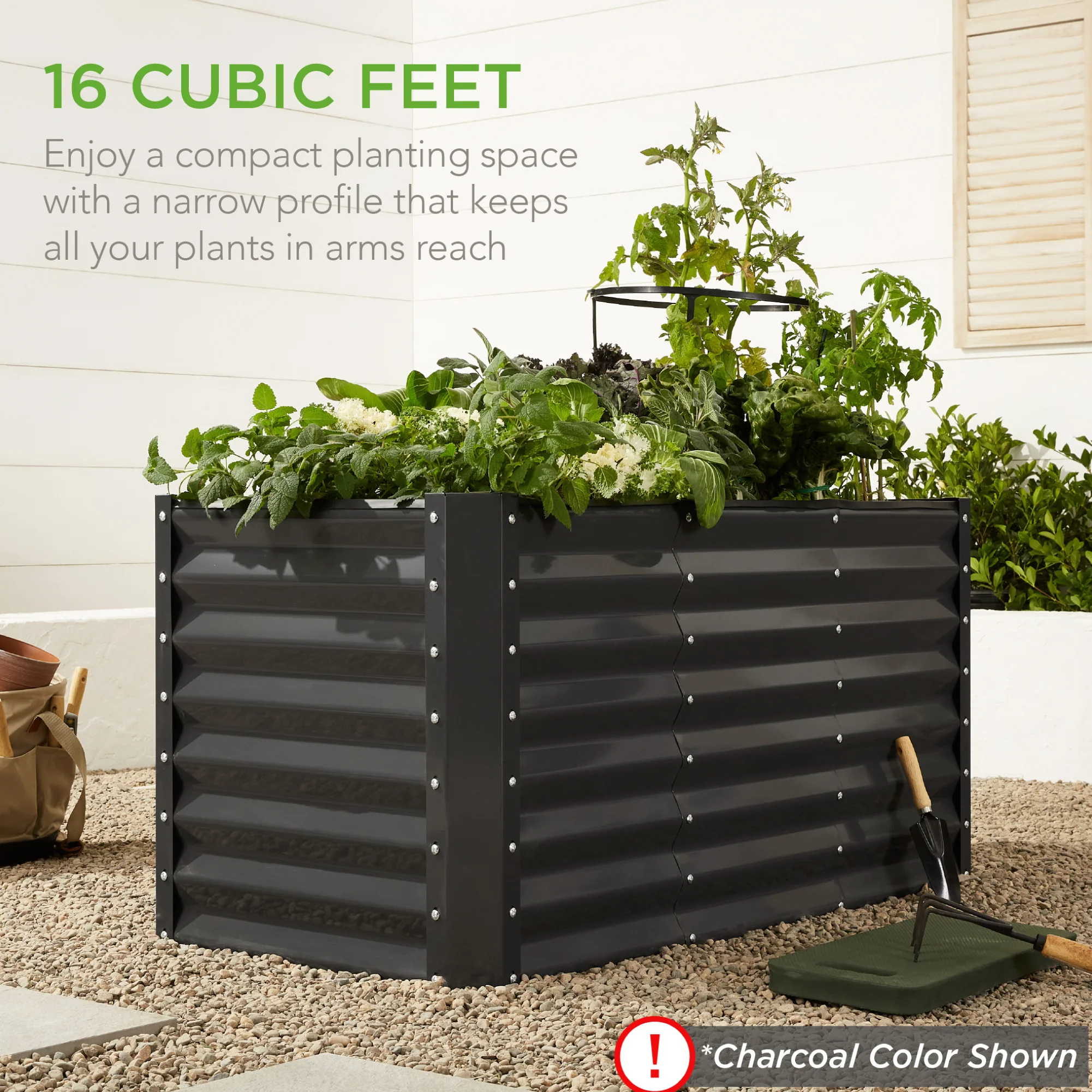 Outdoor Raised Metal Garden Bed for Vegetables, Flowers, Herbs - 4x2x2ft - Image 119