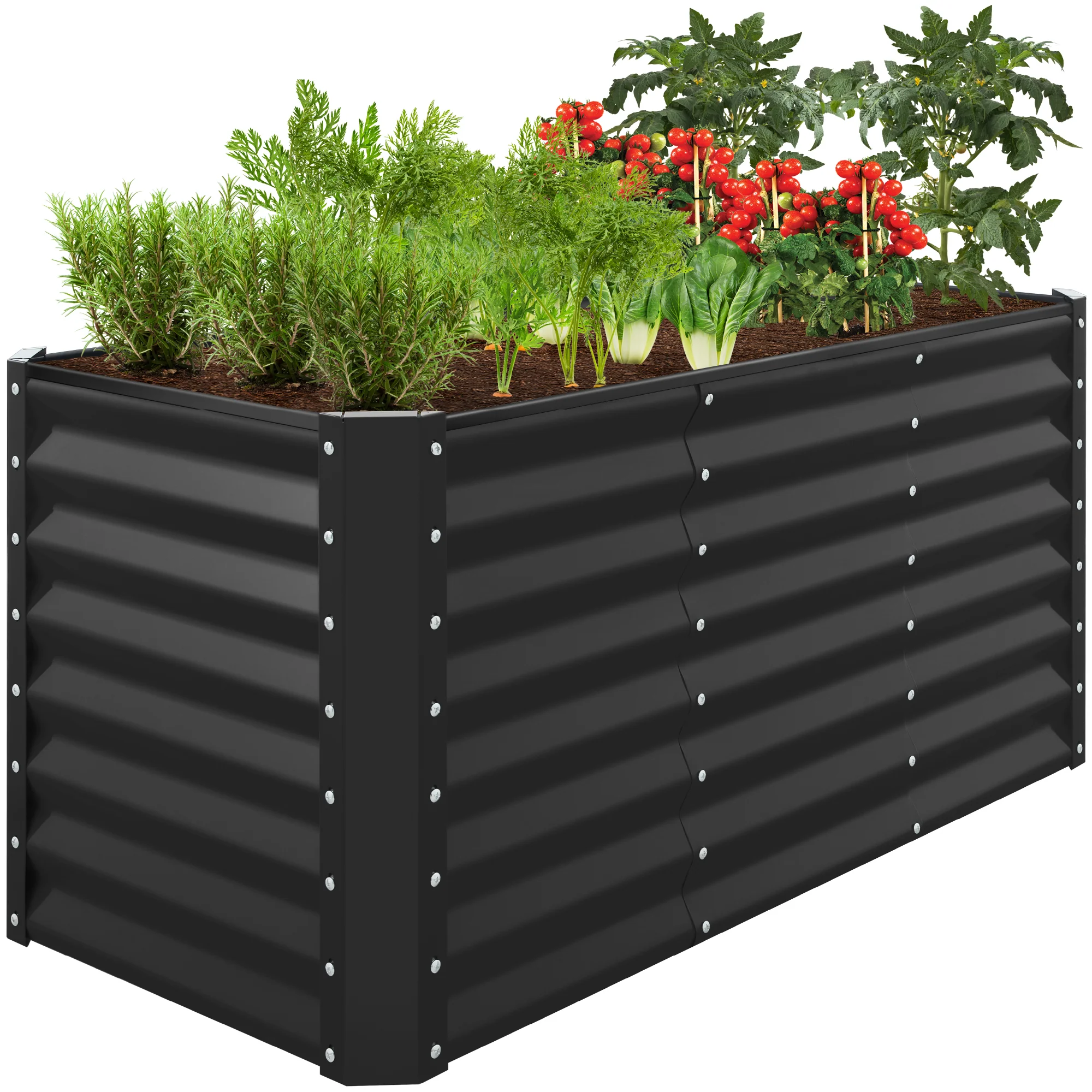 Outdoor Raised Metal Garden Bed for Vegetables, Flowers, Herbs - 4x2x2ft - Image 120