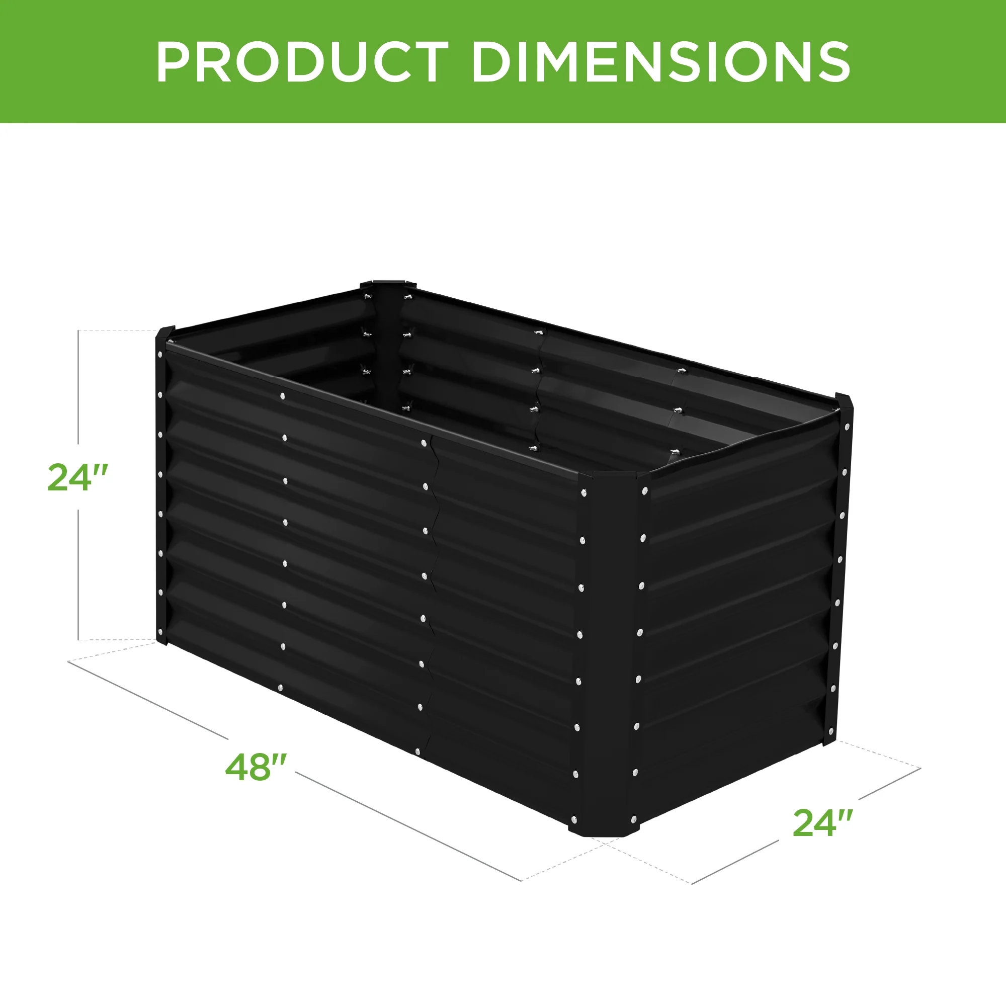 Outdoor Raised Metal Garden Bed for Vegetables, Flowers, Herbs - 4x2x2ft - Image 122