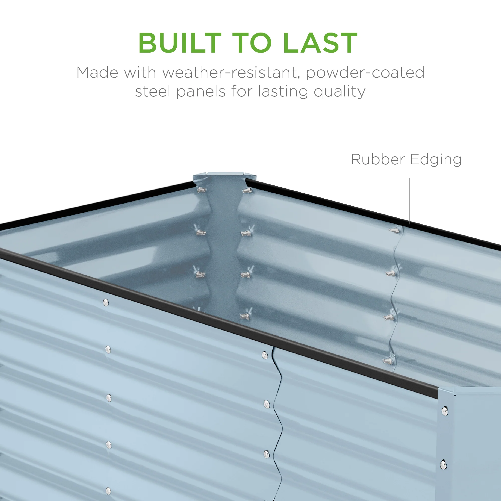Outdoor Raised Metal Garden Bed for Vegetables, Flowers, Herbs - 4x2x2ft - Image 134