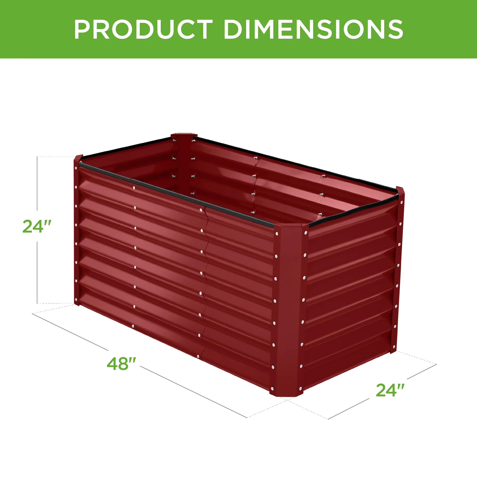 Outdoor Raised Metal Garden Bed for Vegetables, Flowers, Herbs - 4x2x2ft - Image 138