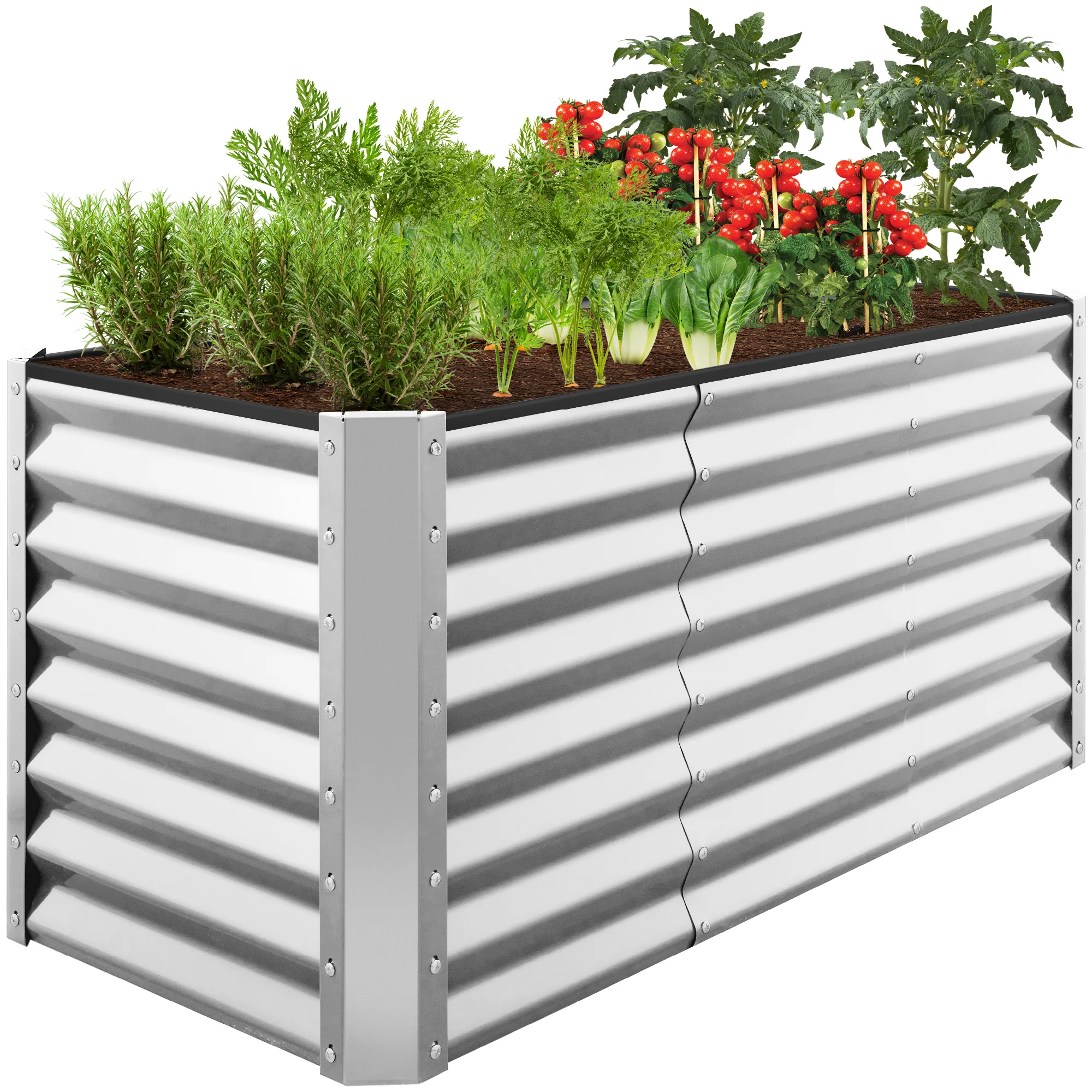 Outdoor Raised Metal Garden Bed for Vegetables, Flowers, Herbs - 4x2x2ft - Image 17