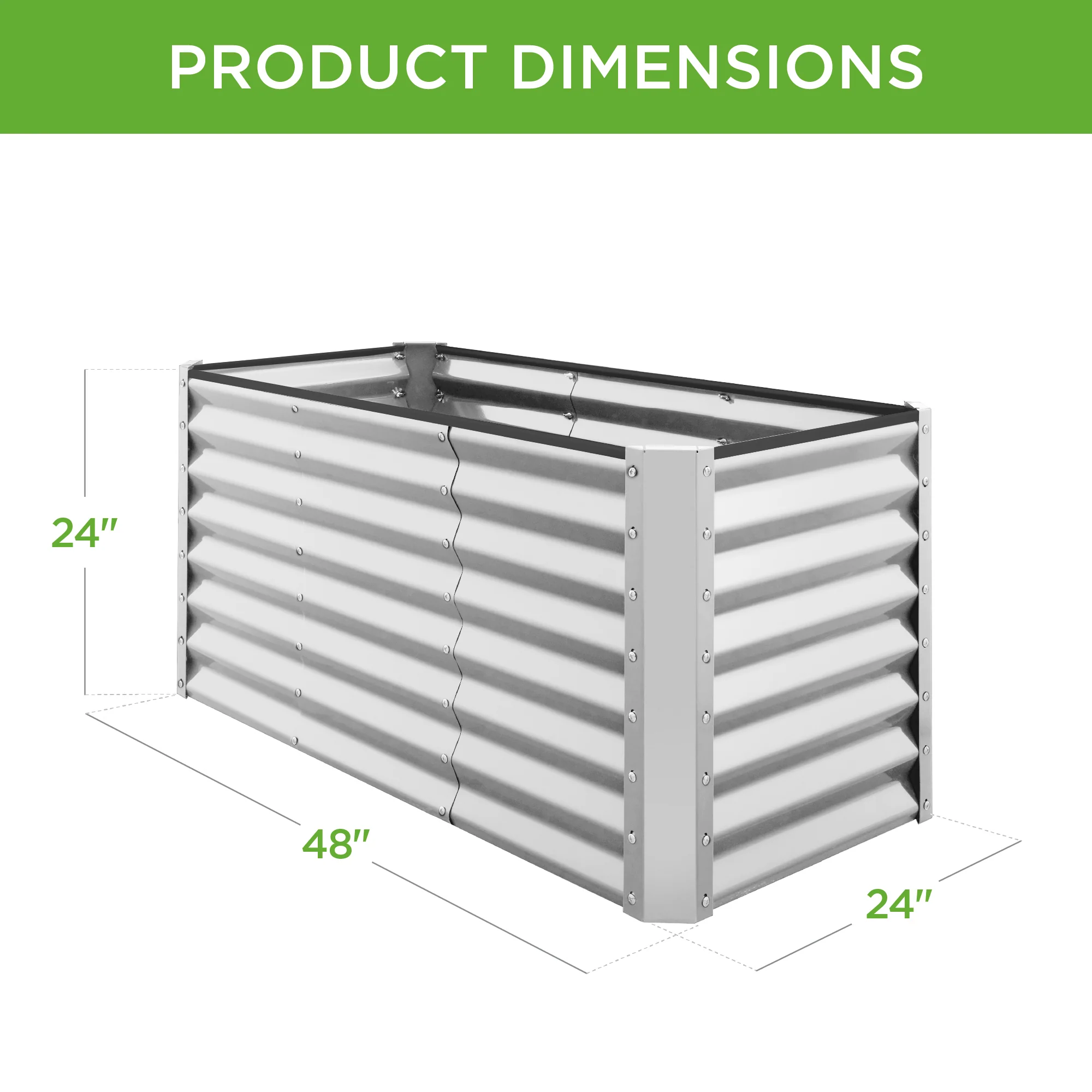 Outdoor Raised Metal Garden Bed for Vegetables, Flowers, Herbs - 4x2x2ft - Image 19