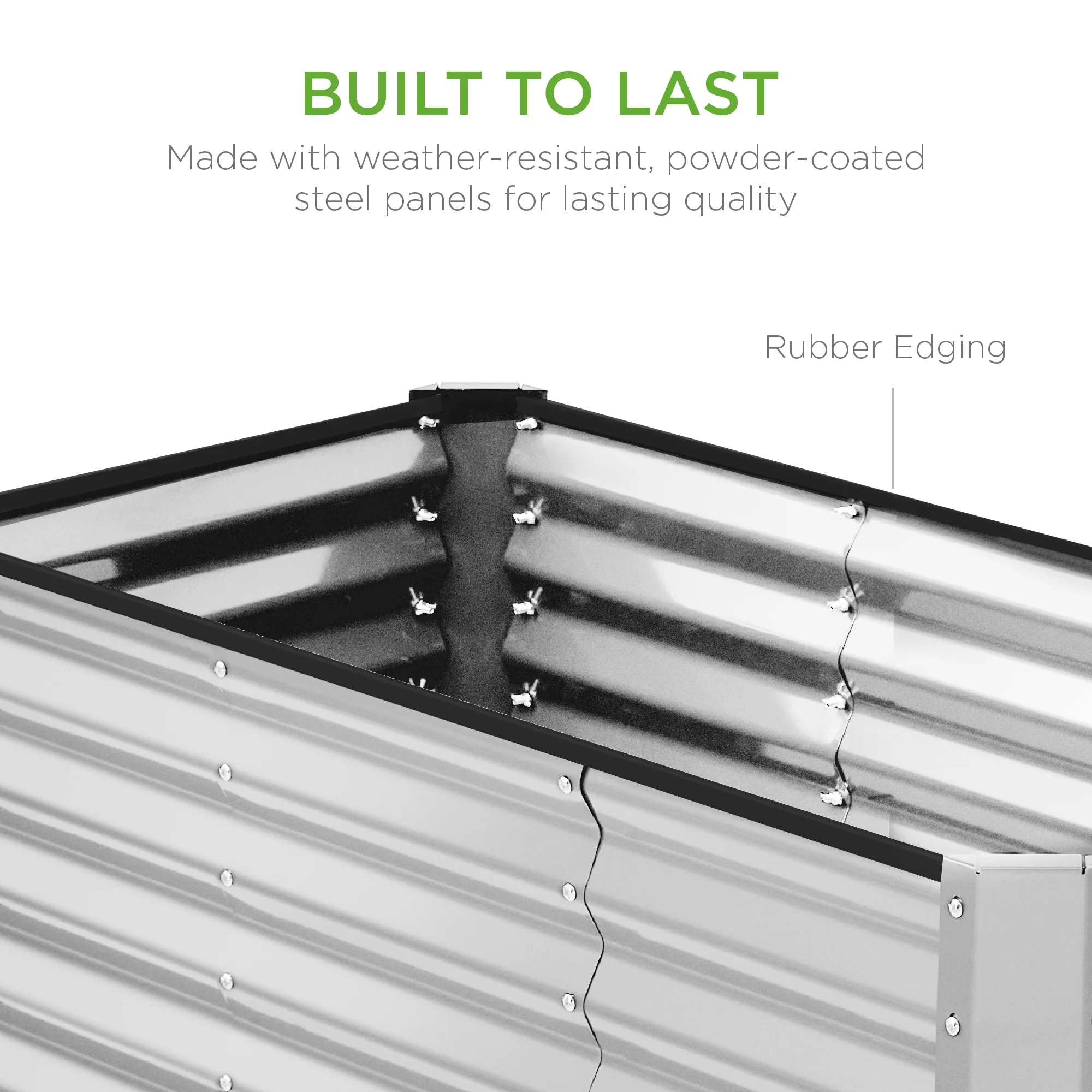 Outdoor Raised Metal Garden Bed for Vegetables, Flowers, Herbs - 4x2x2ft - Image 23