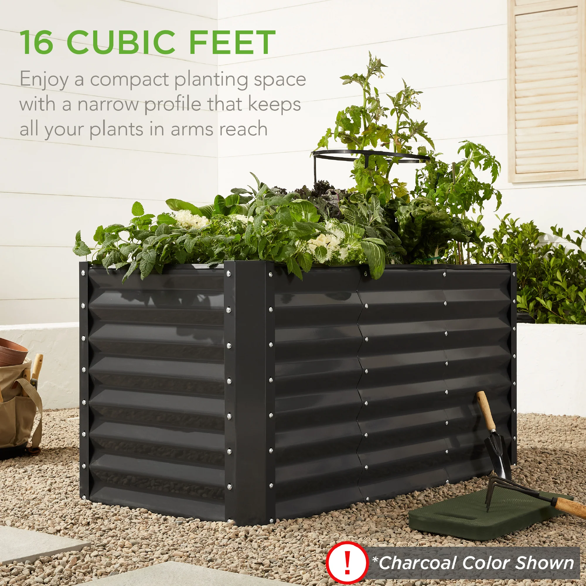 Outdoor Raised Metal Garden Bed for Vegetables, Flowers, Herbs - 4x2x2ft - Image 24