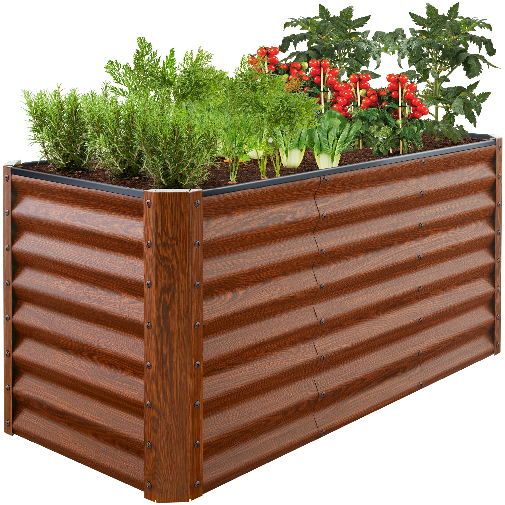 Outdoor Raised Metal Garden Bed for Vegetables, Flowers, Herbs - 4x2x2ft - Image 25