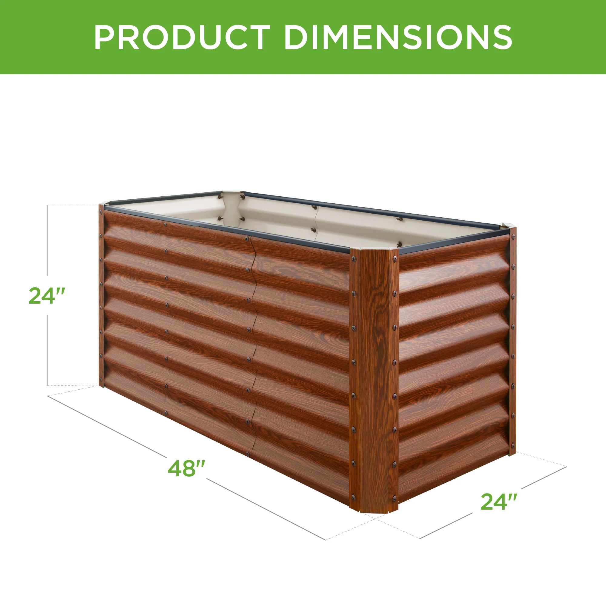 Outdoor Raised Metal Garden Bed for Vegetables, Flowers, Herbs - 4x2x2ft - Image 27