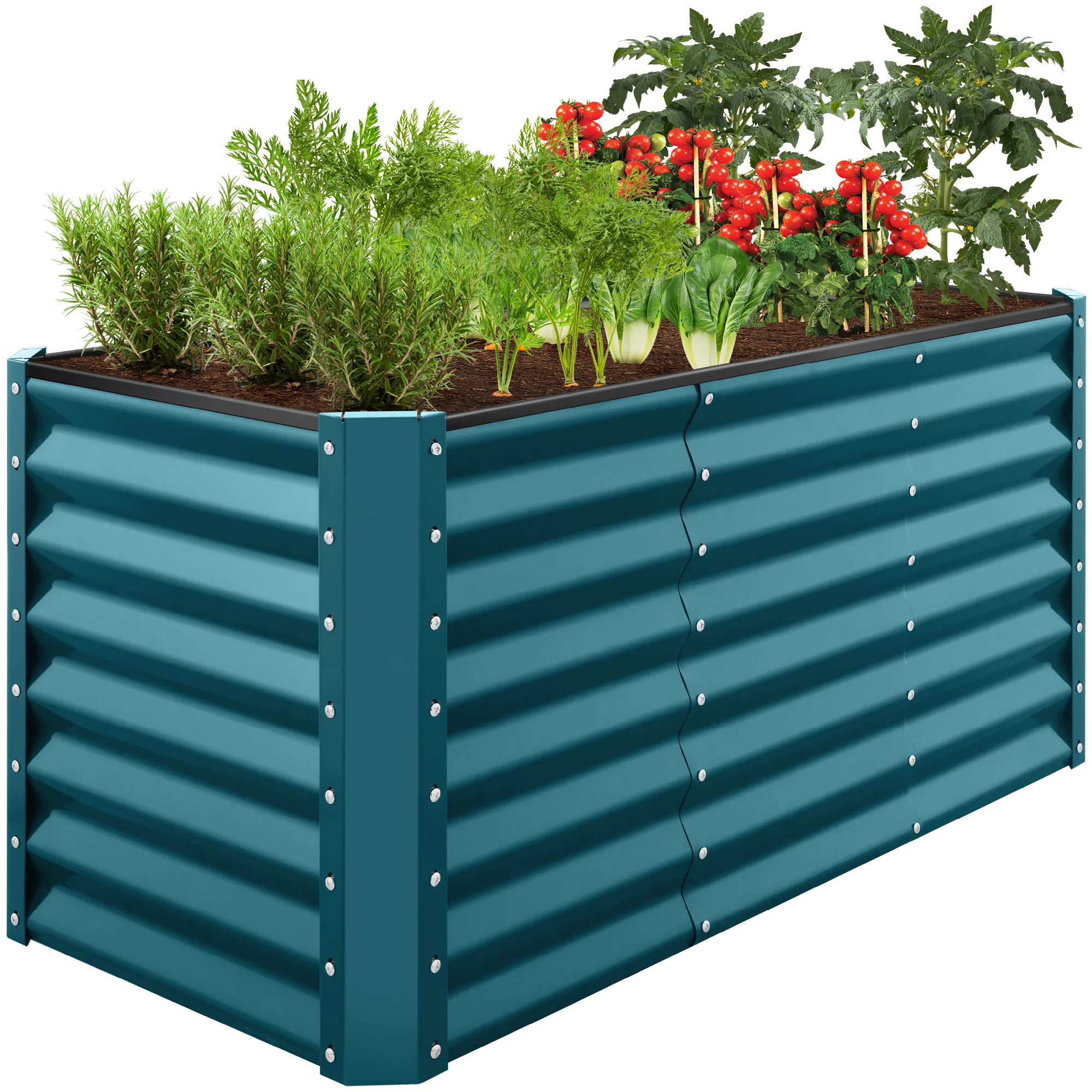 Outdoor Raised Metal Garden Bed for Vegetables, Flowers, Herbs - 4x2x2ft - Image 33