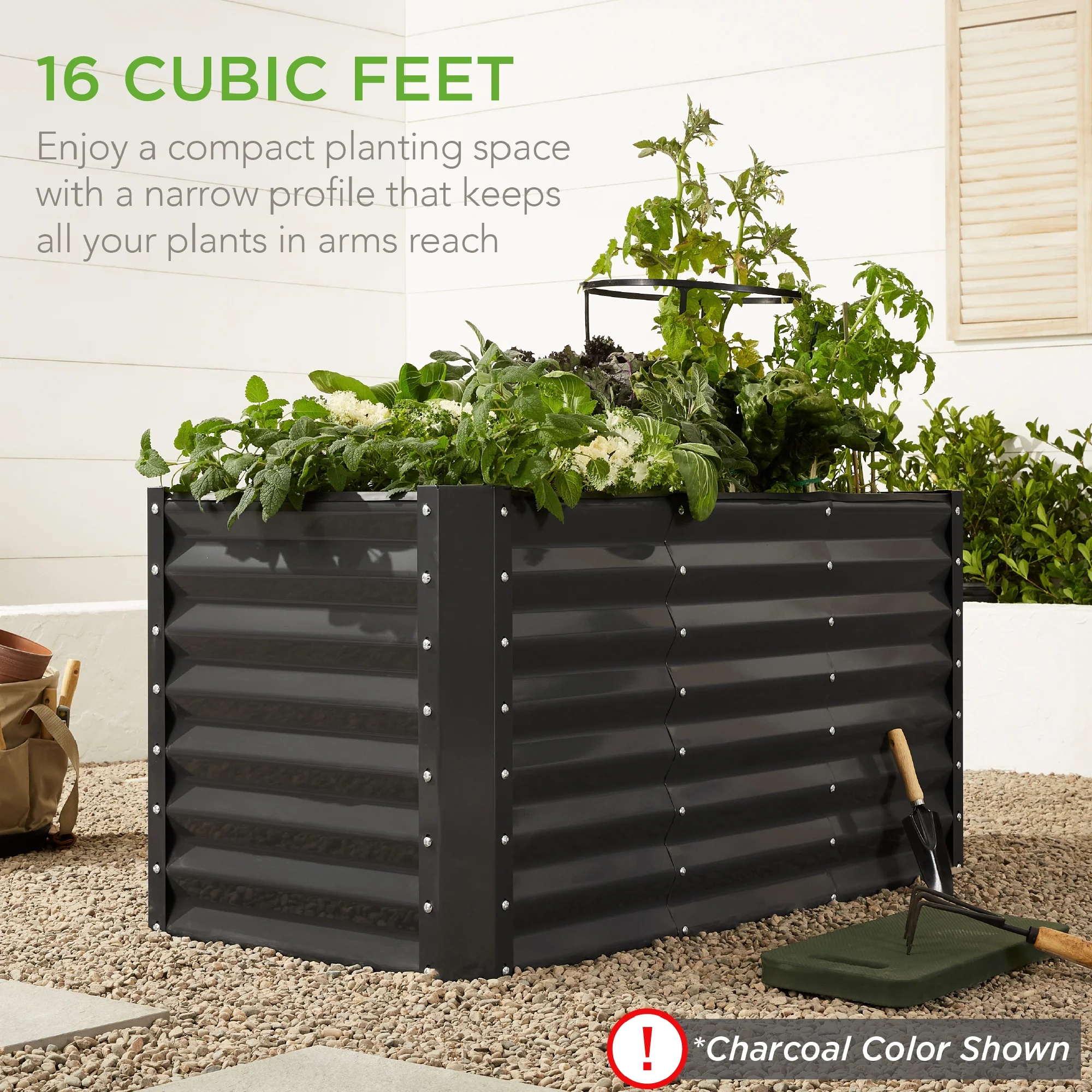 Outdoor Raised Metal Garden Bed for Vegetables, Flowers, Herbs - 4x2x2ft - Image 40
