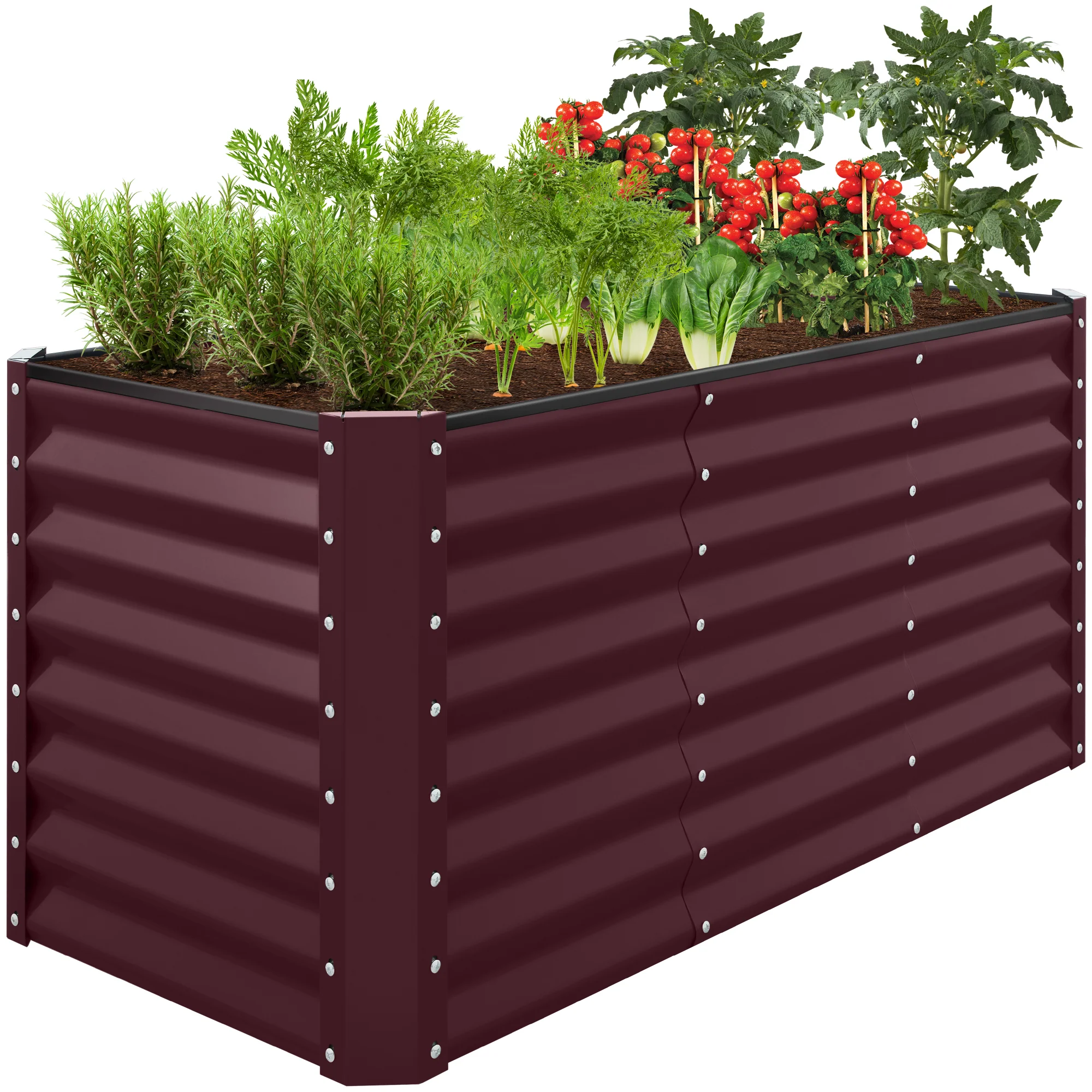 Outdoor Raised Metal Garden Bed for Vegetables, Flowers, Herbs - 4x2x2ft - Image 41