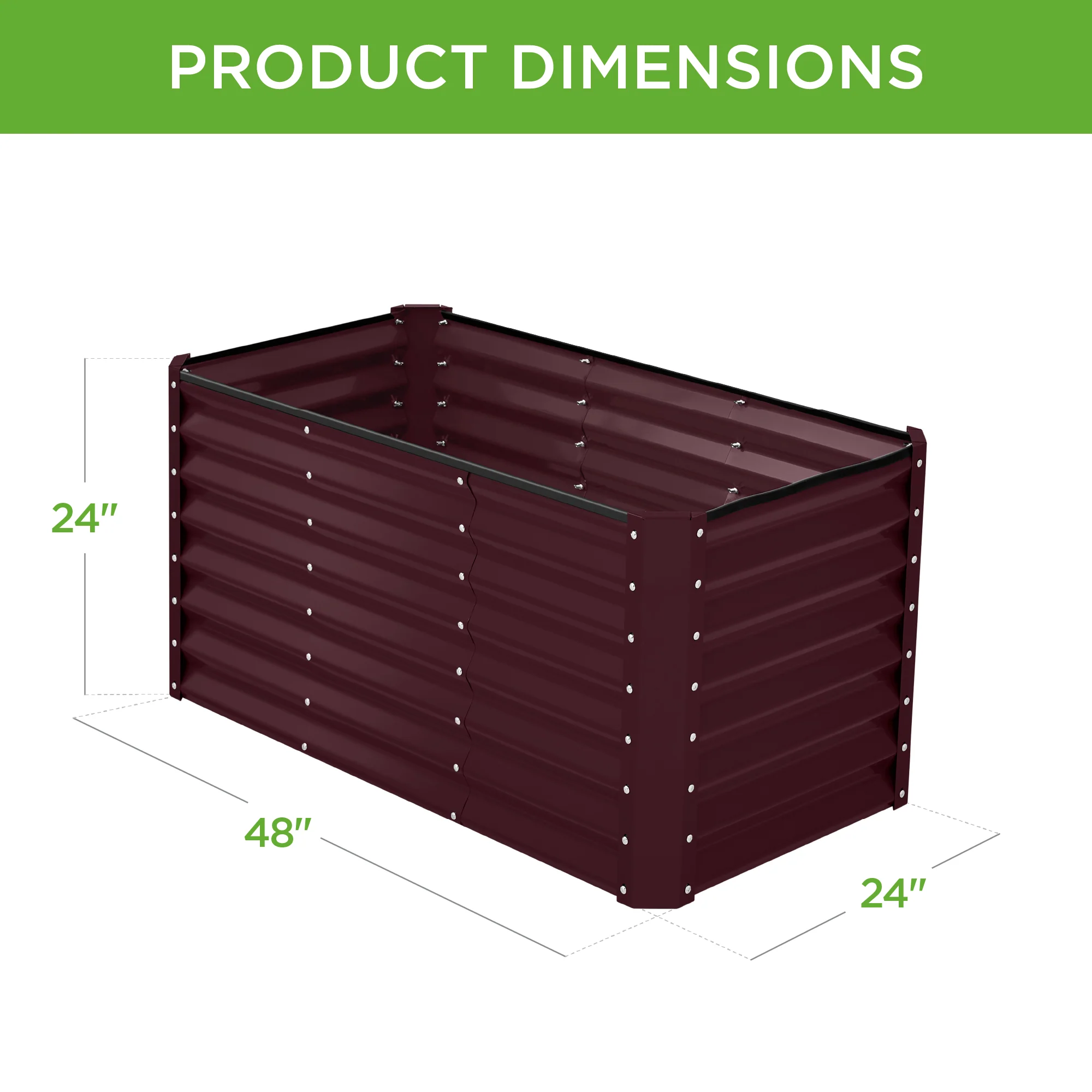 Outdoor Raised Metal Garden Bed for Vegetables, Flowers, Herbs - 4x2x2ft - Image 43