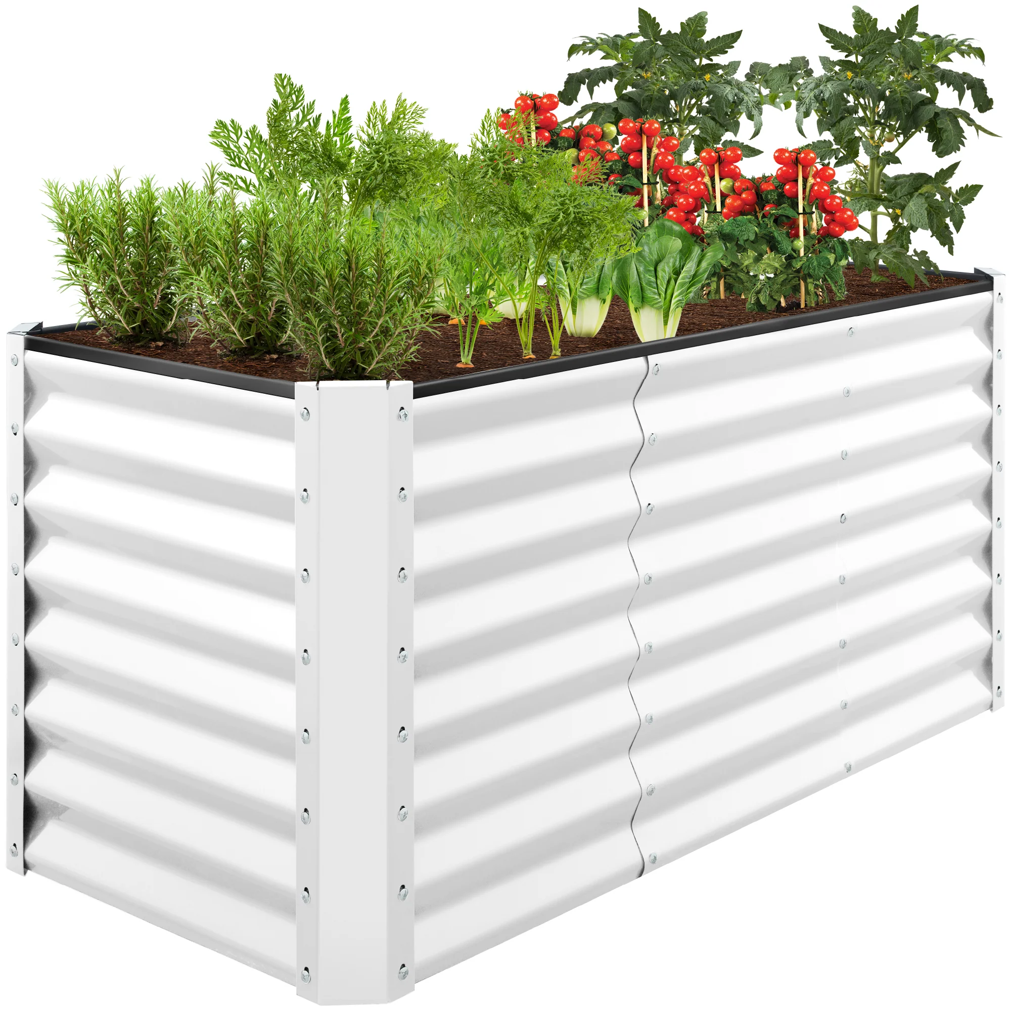 Outdoor Raised Metal Garden Bed for Vegetables, Flowers, Herbs - 4x2x2ft - Image 48
