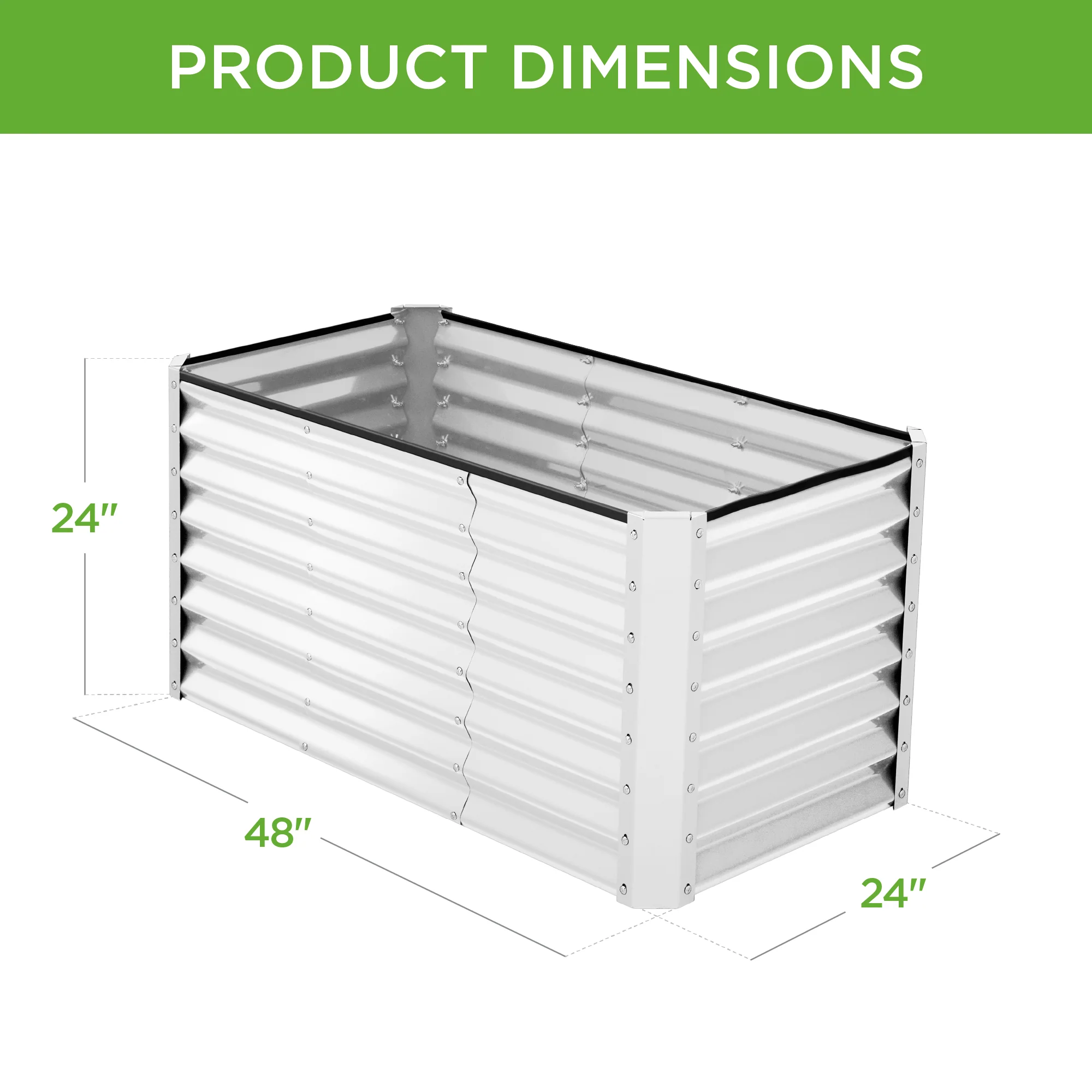 Outdoor Raised Metal Garden Bed for Vegetables, Flowers, Herbs - 4x2x2ft - Image 50