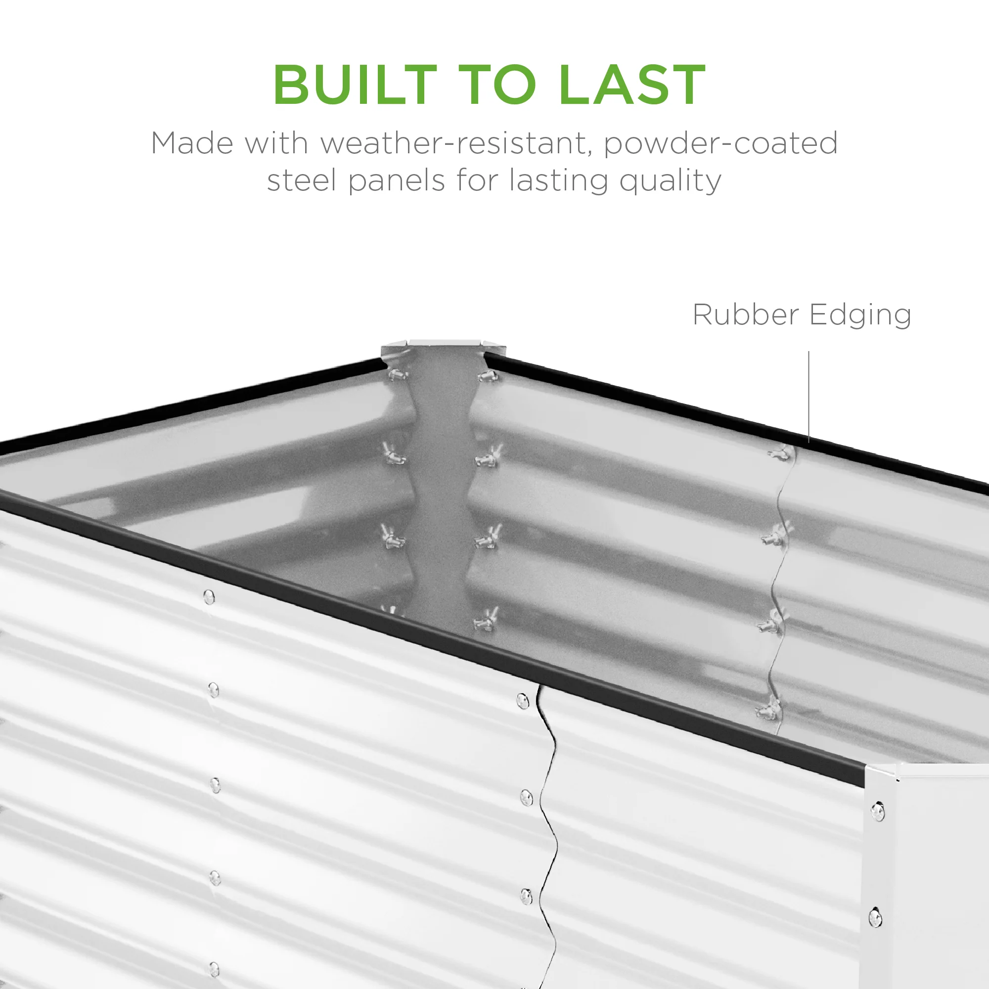 Outdoor Raised Metal Garden Bed for Vegetables, Flowers, Herbs - 4x2x2ft - Image 54