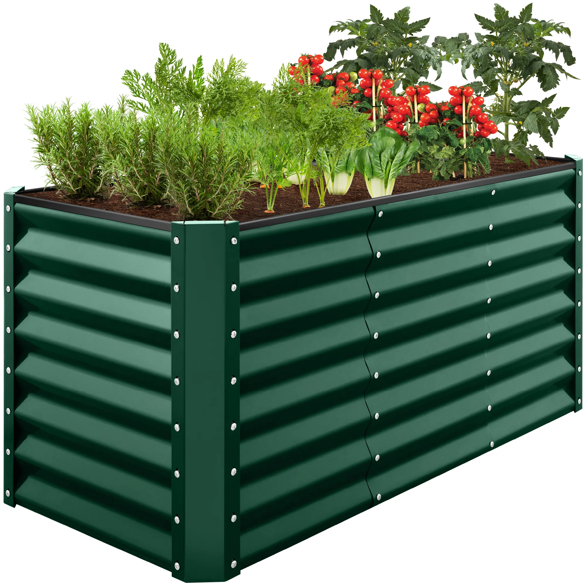 Outdoor Raised Metal Garden Bed for Vegetables, Flowers, Herbs - 4x2x2ft - Image 56