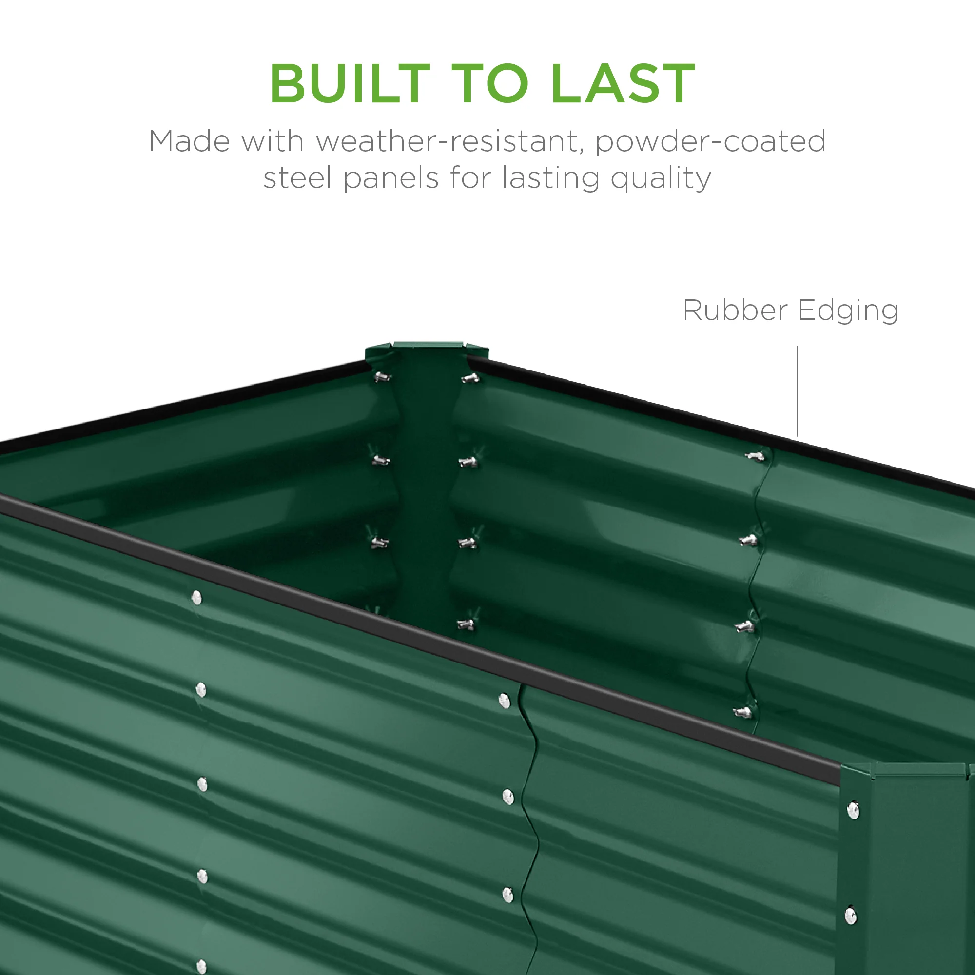 Outdoor Raised Metal Garden Bed for Vegetables, Flowers, Herbs - 4x2x2ft - Image 62