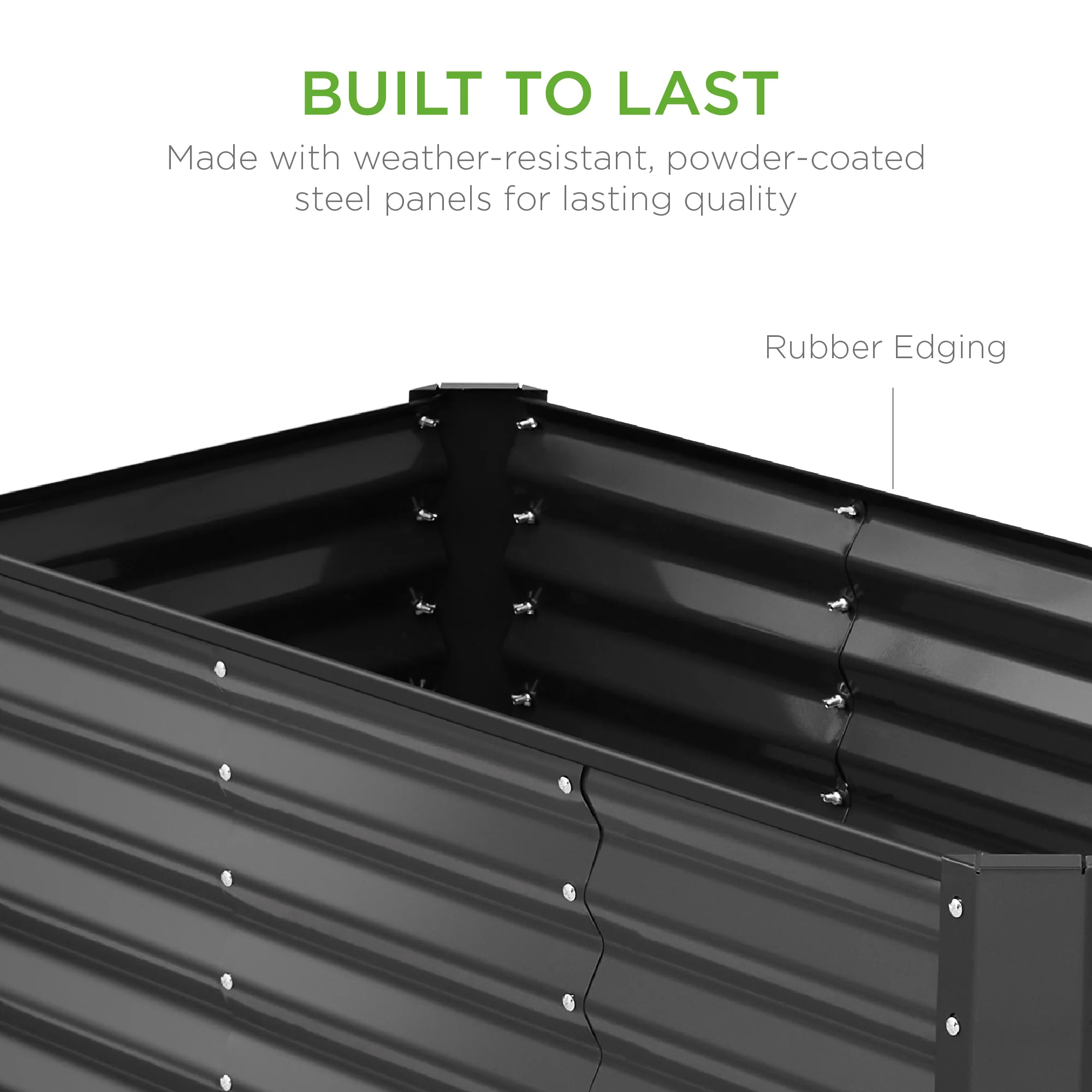 Outdoor Raised Metal Garden Bed for Vegetables, Flowers, Herbs - 4x2x2ft - Image 78