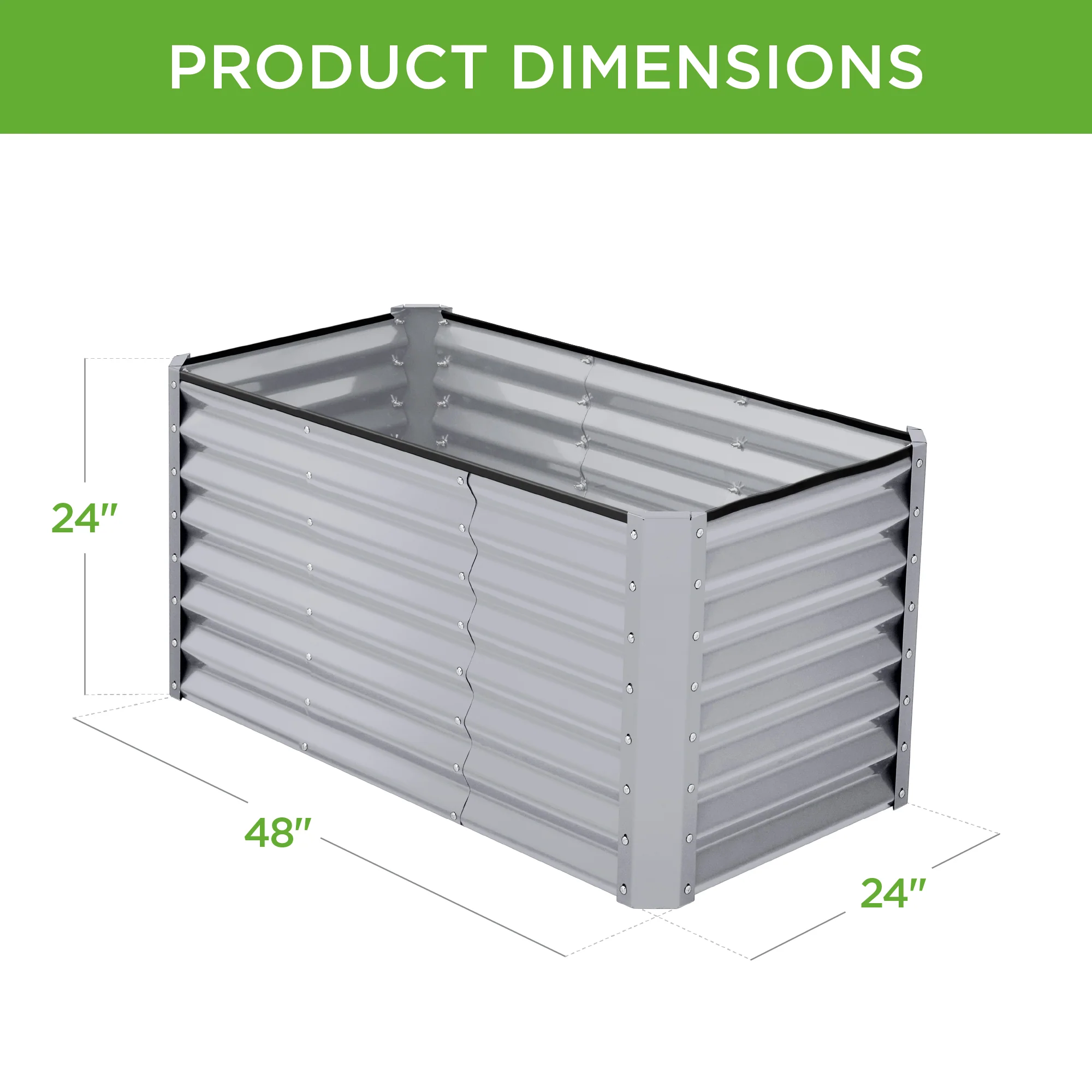 Outdoor Raised Metal Garden Bed for Vegetables, Flowers, Herbs - 4x2x2ft - Image 82