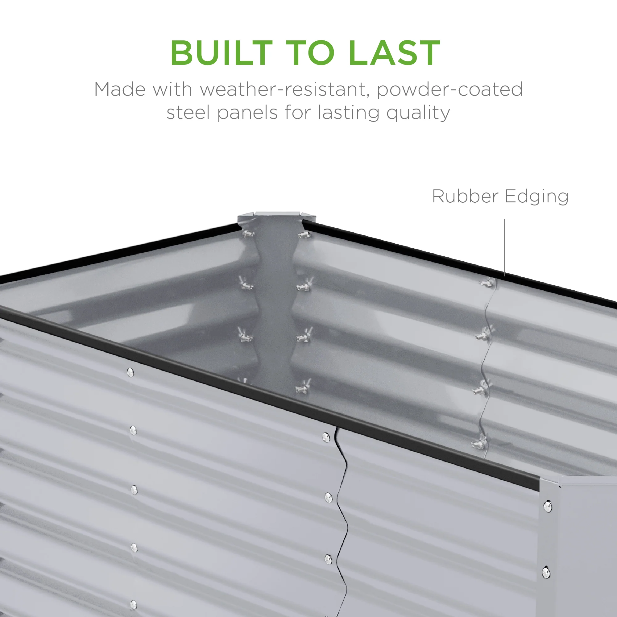 Outdoor Raised Metal Garden Bed for Vegetables, Flowers, Herbs - 4x2x2ft - Image 86