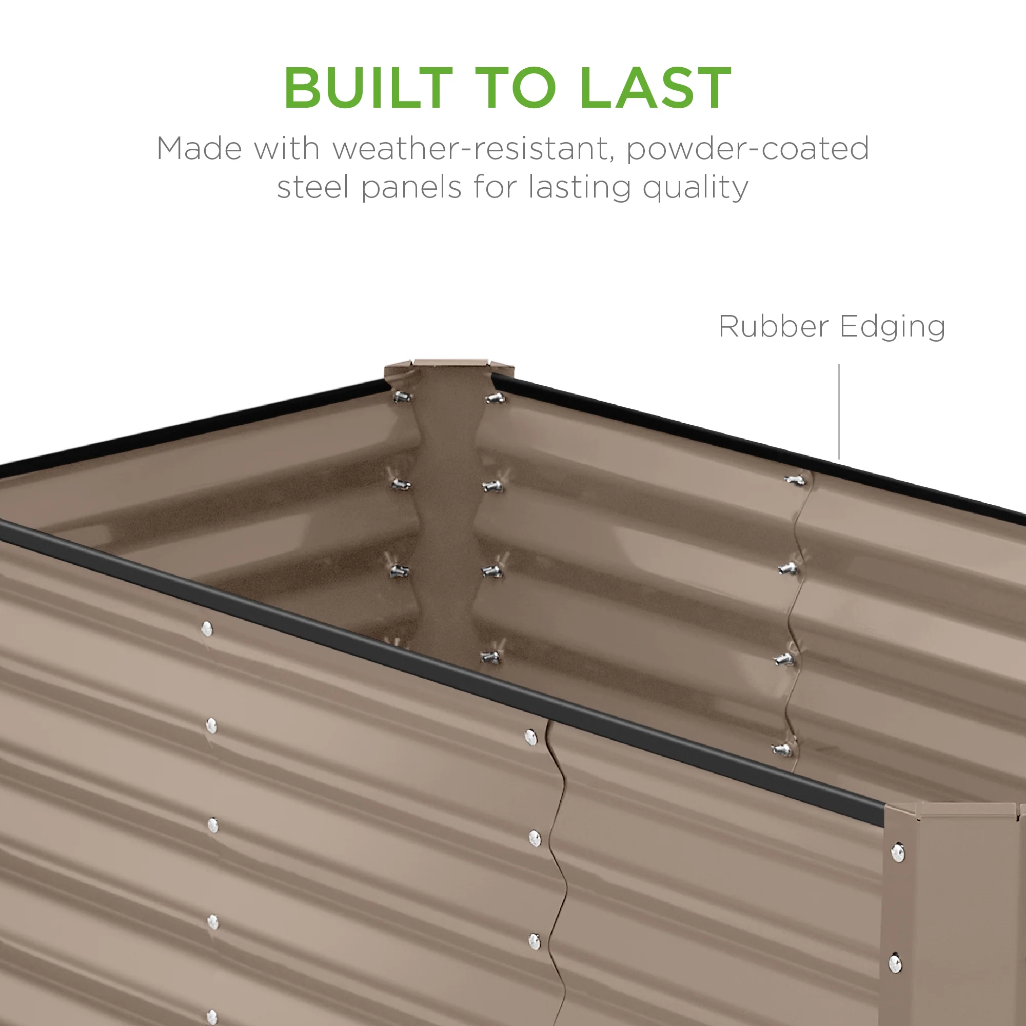 Outdoor Raised Metal Garden Bed for Vegetables, Flowers, Herbs - 4x2x2ft - Image 94