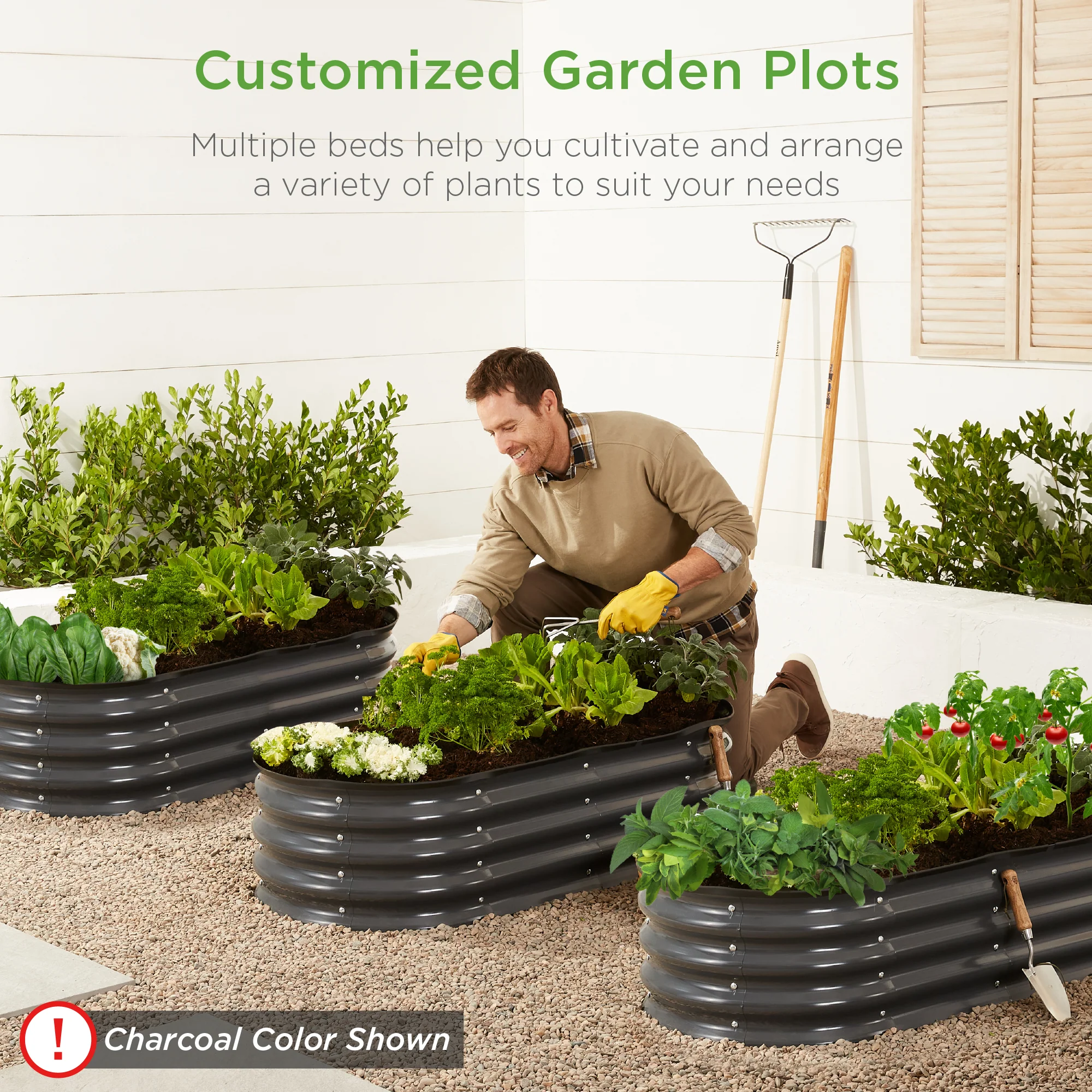 Outdoor Raised Metal Oval Garden Bed, Planter Box - 4x2x1ft - Image 58