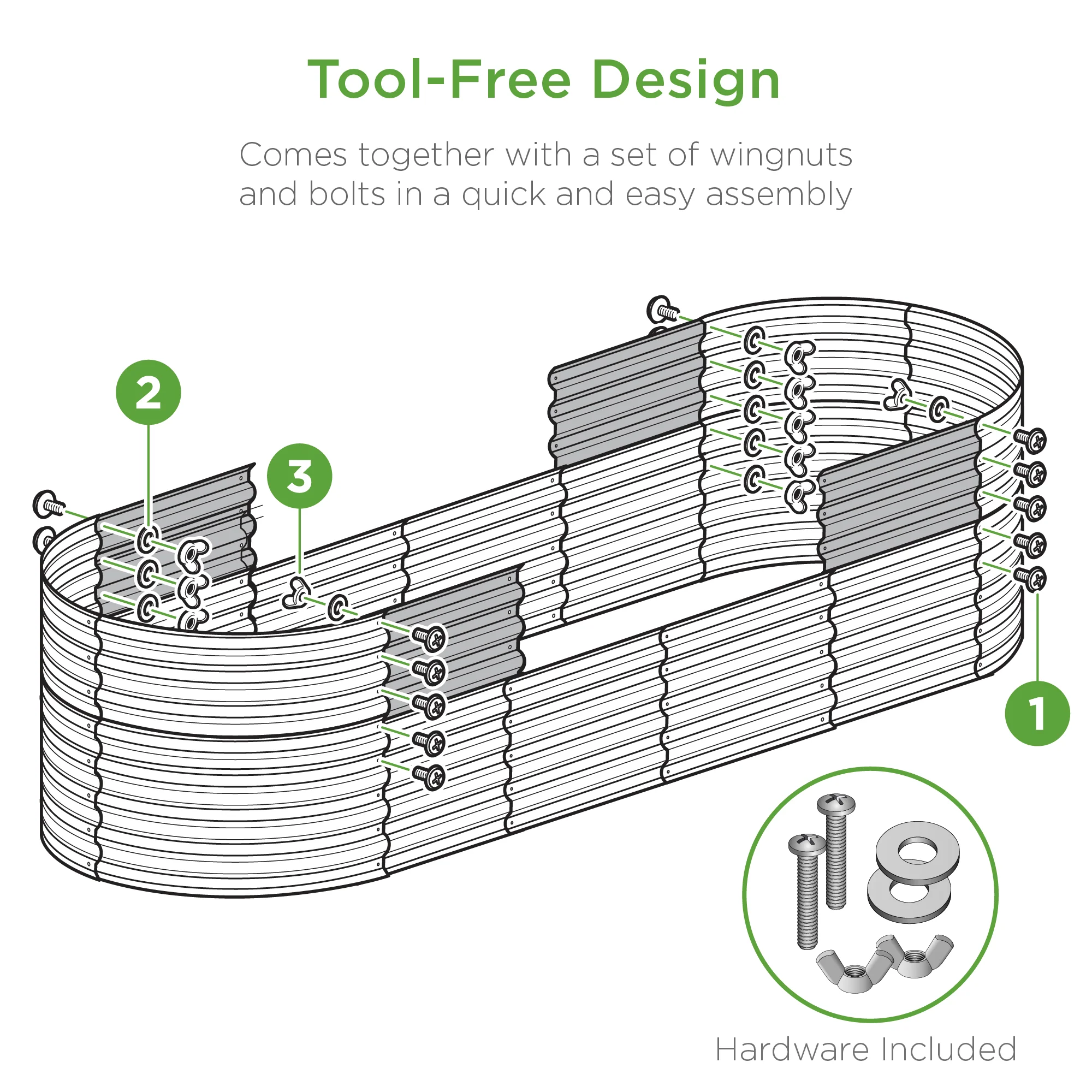 Outdoor Raised Metal Oval Garden Bed, Planter Box - 4x2x2ft - Image 39