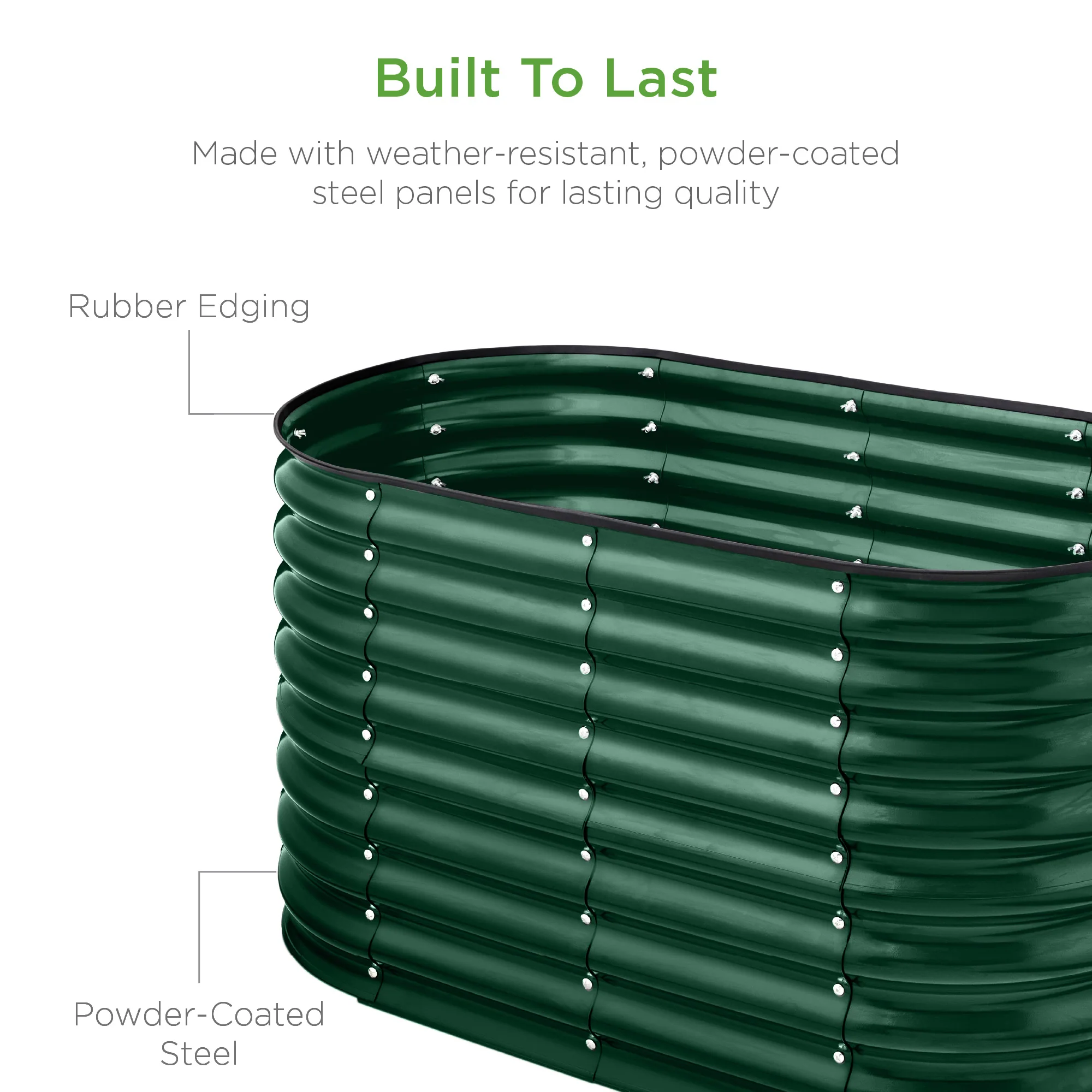 Outdoor Raised Metal Oval Garden Bed, Planter Box - 4x2x2ft - Image 5