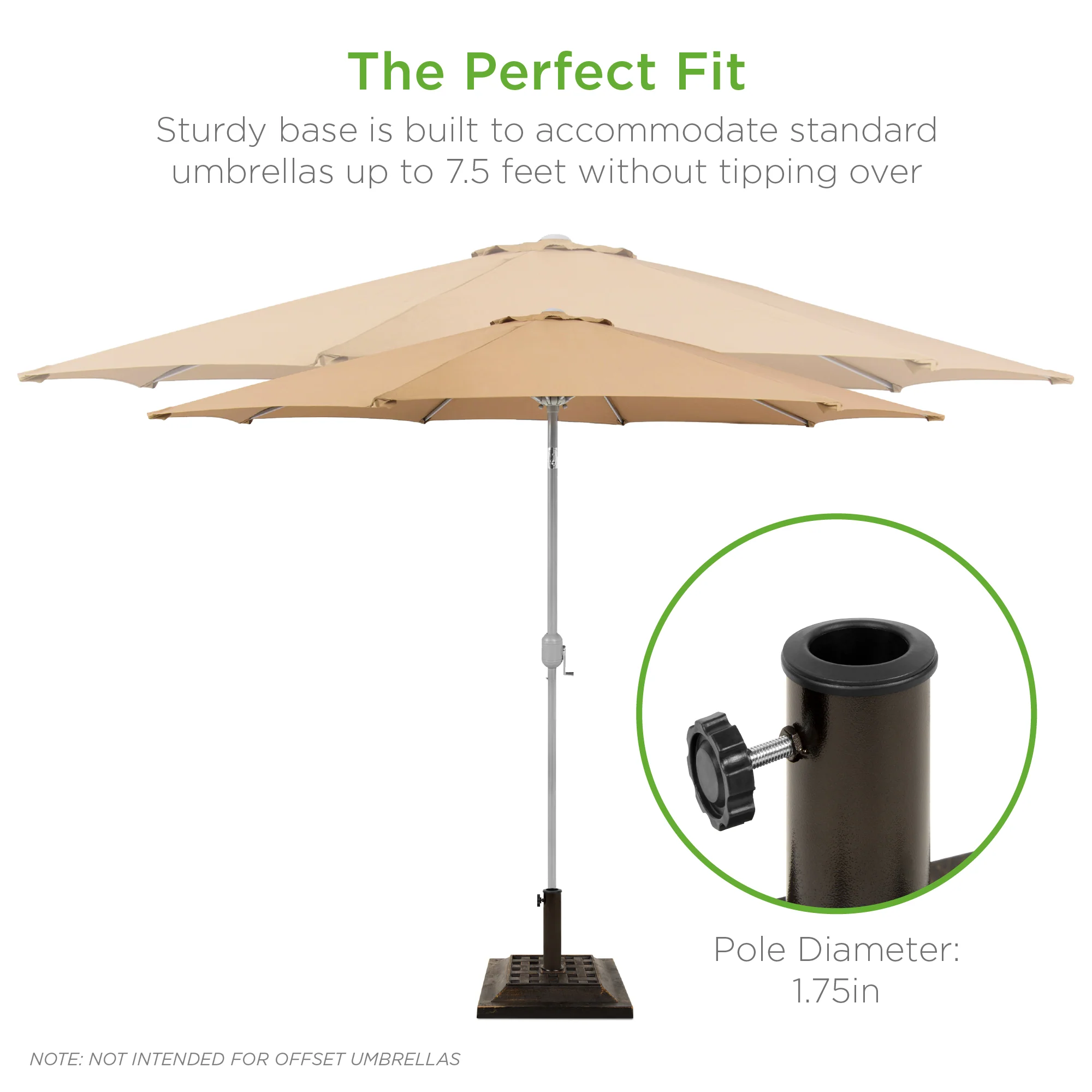 26lb Steel Square Patio Umbrella Base Stand, Basketweave Pattern - Image 4