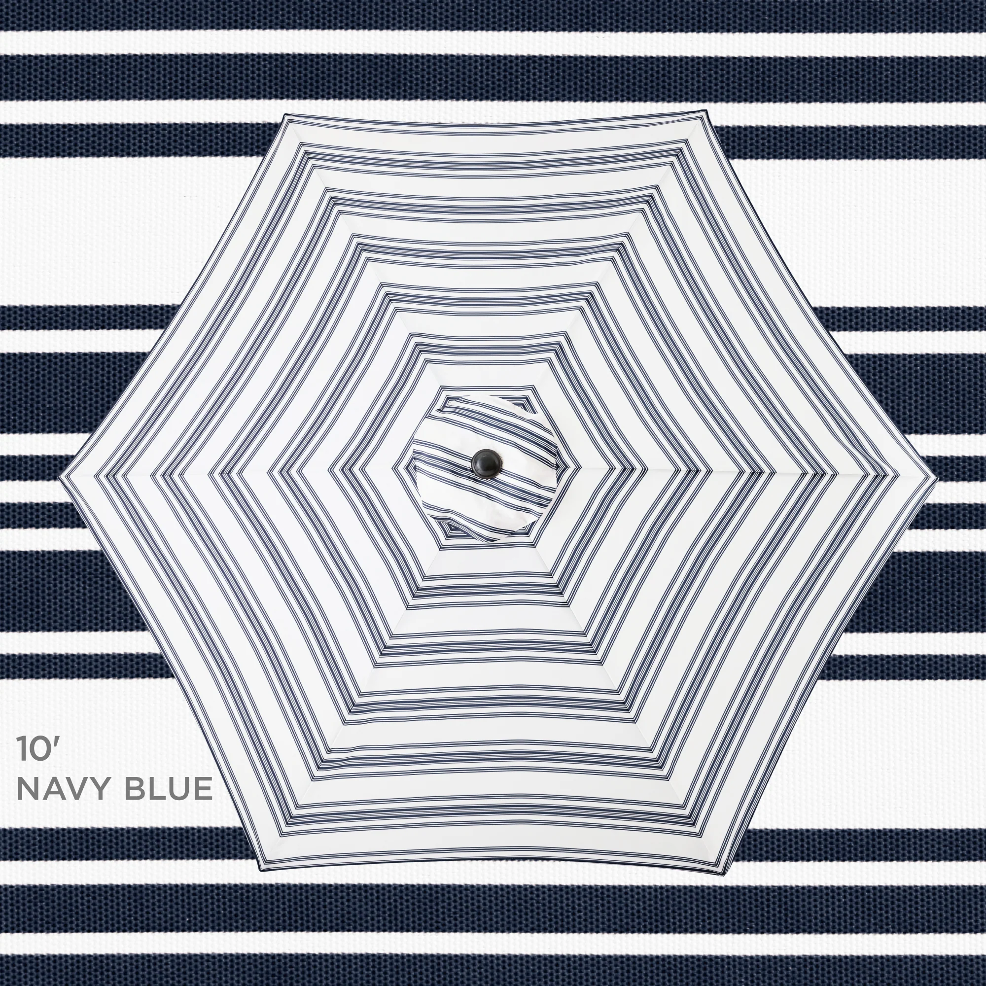 Outdoor Steel Striped Market Patio Umbrella w/ Tilt, Crank Lift - 10ft - Image 11