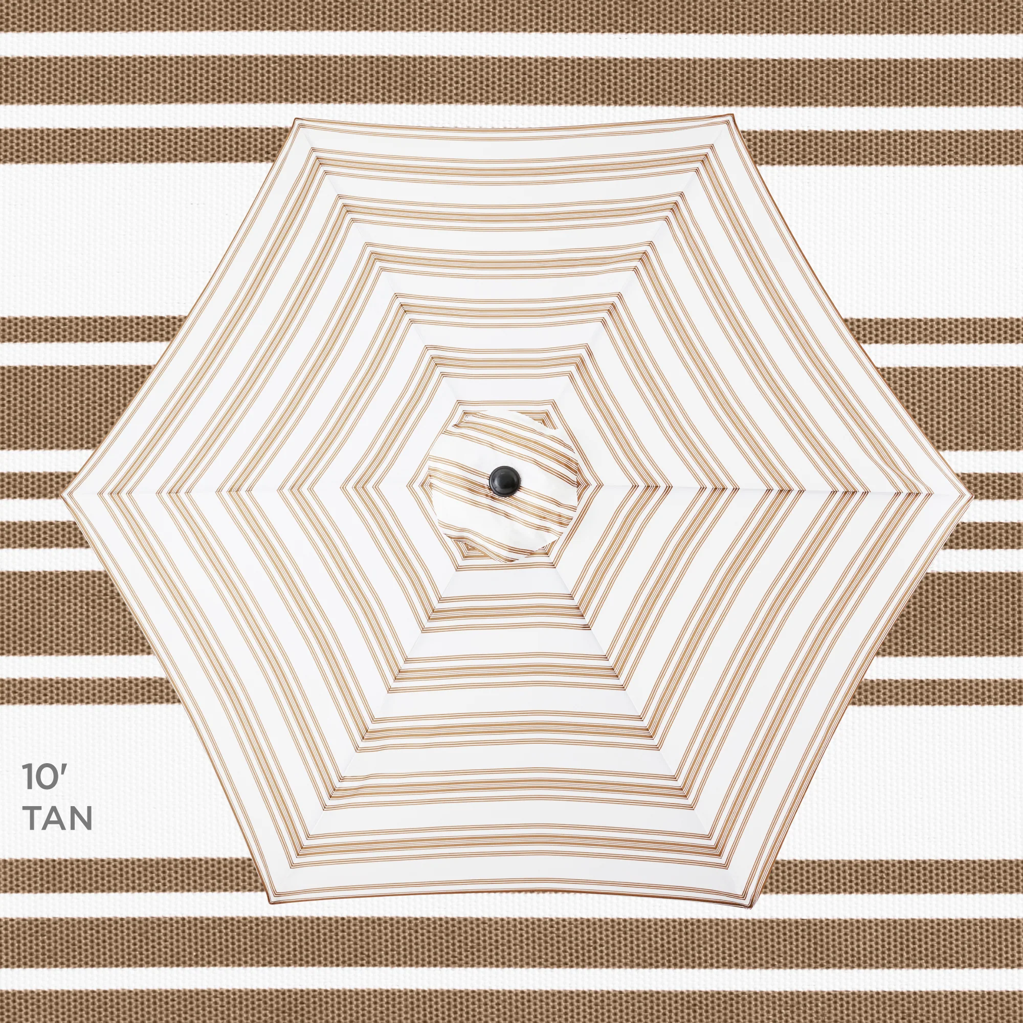 Outdoor Steel Striped Market Patio Umbrella w/ Tilt, Crank Lift - 10ft - Image 17